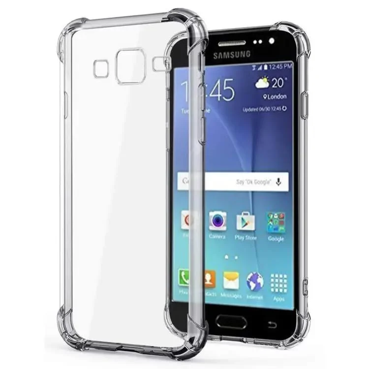 DL3 Mobilak Case Compatible with Samsung Galaxy J7/J7 Core/J700, Cover Silicone TPU Gorilla Anti-shock Protector Camera Shockproof Corners - Clear