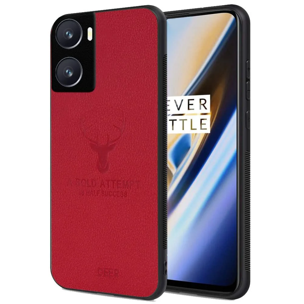 Dl3 Mobilak Case For OPPO A77 4G / A57 4G / A57s / A77s Luxury Soft Texture Deer Patterned TPU Leather Protective, Dirt-Resistant, Anti-Shock, Anti-Fingerprint, Cover Full Body Protective (Brown)
