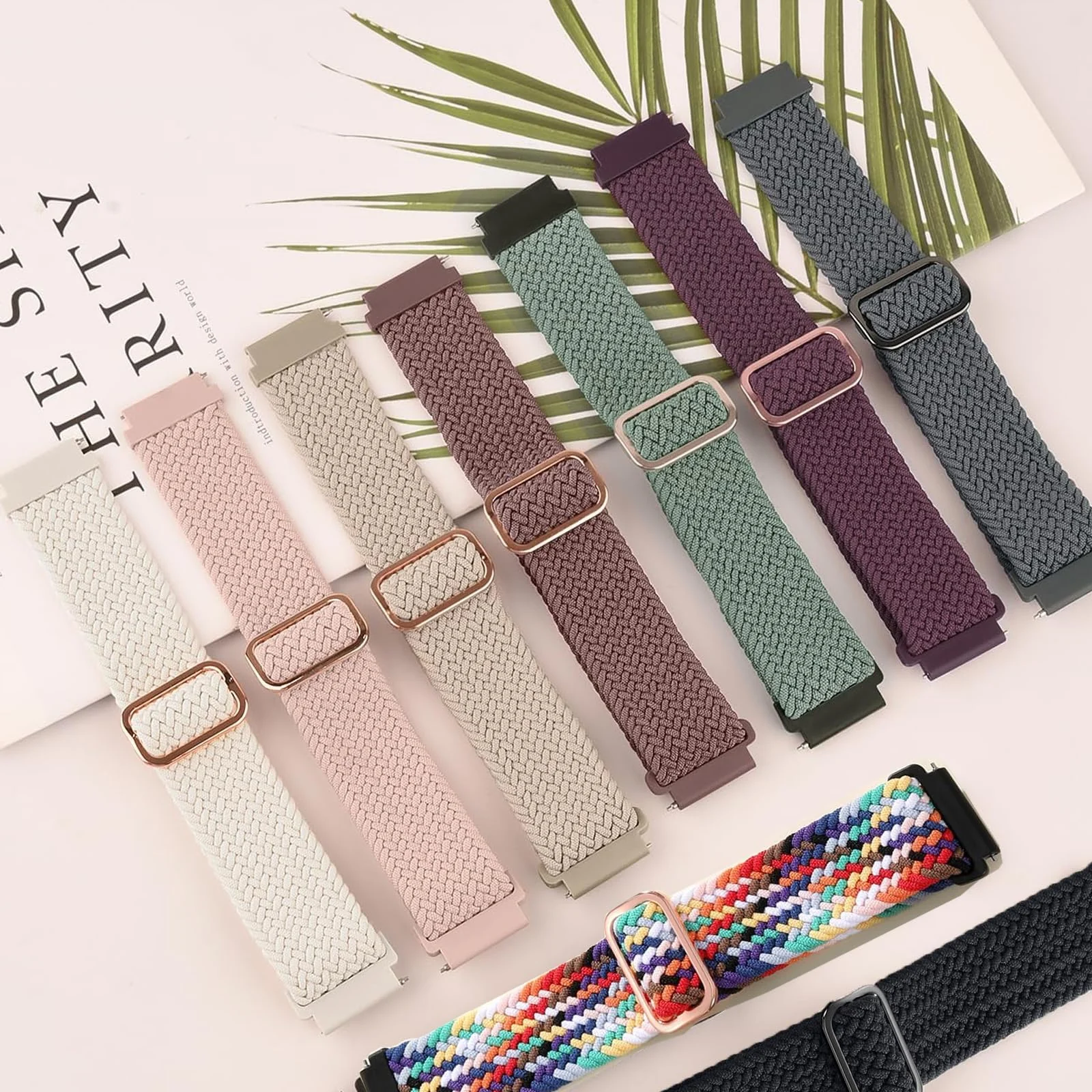 DL3 Mobilak 20mm Stretchy Nylon Strap For Samsung Galaxy Watch 7/6/5/4/FE Band 40mm 44mm/Galaxy Watch 6/4 Classic Bands 47mm 43mm 46mm 42mm/Watch 5 pro 45mm/3 41mm/Active 2, Sport Breathable Braided Wristband - Cherry