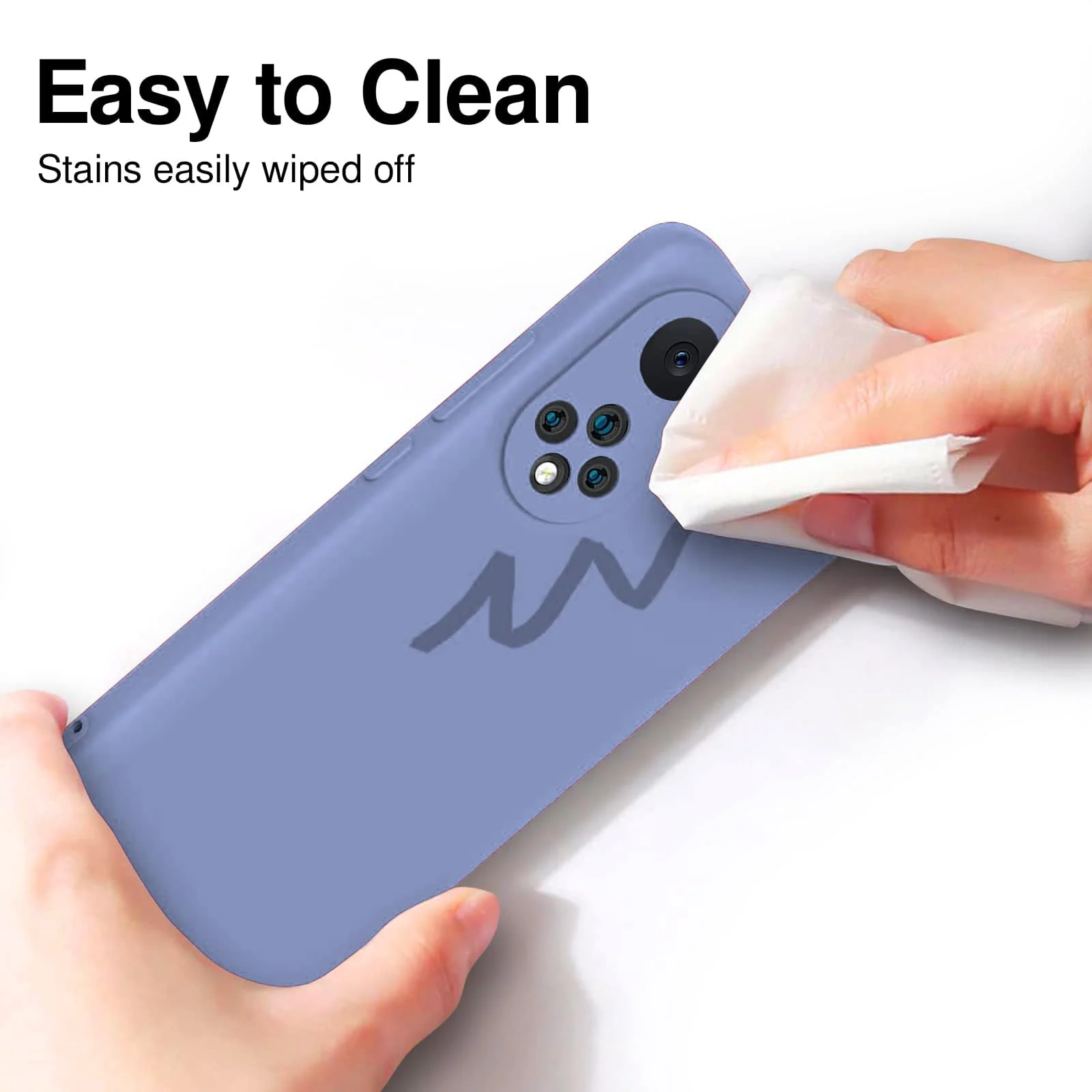 DL3 Mobilak Silicone Protective Case for Honor 50 / Huawei Nova 9, Shock-absorbing protection, Scratch-resistant surface, Soft microfiber lining - Baby Blue