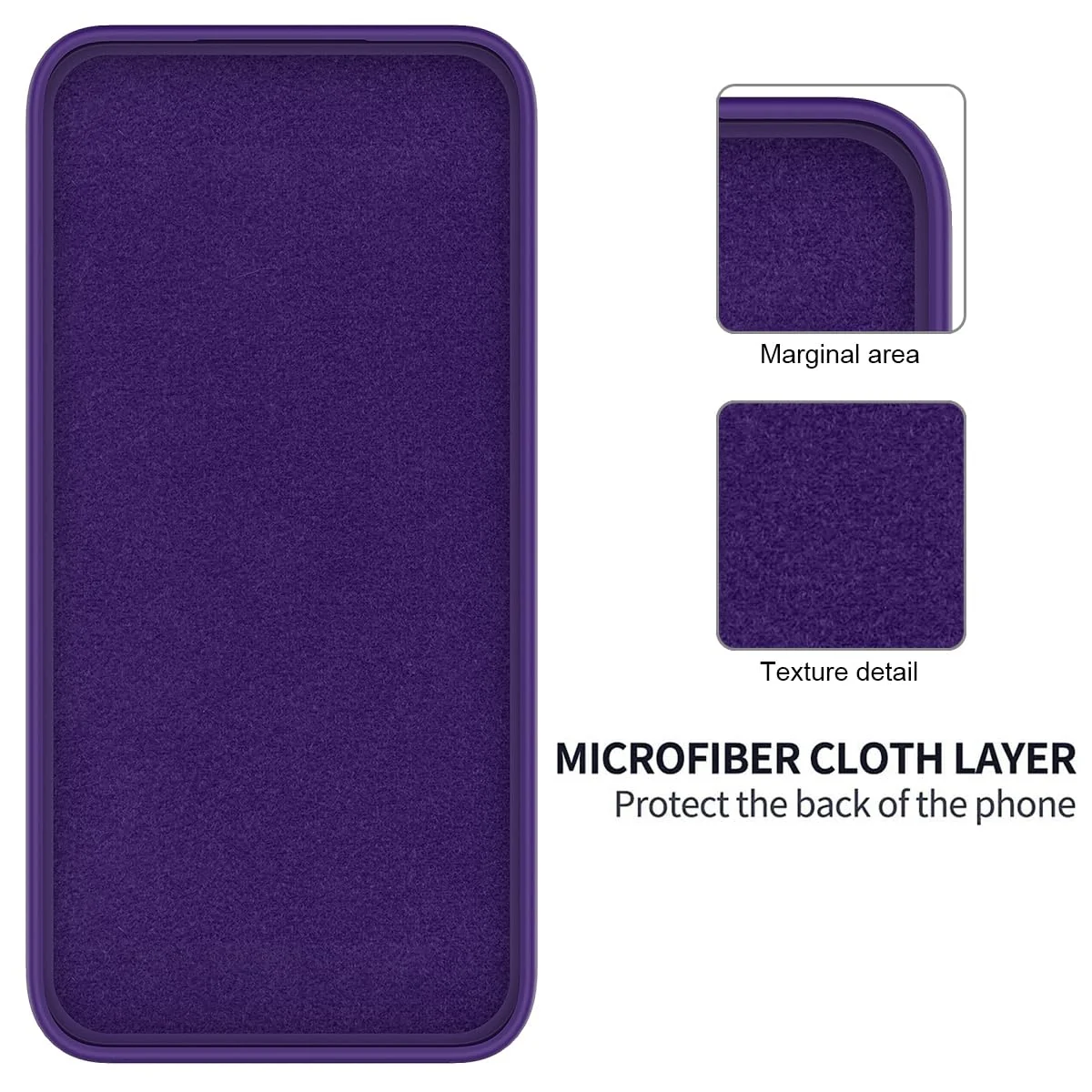 DL3 Mobilak Soft Silicone Protective Case for Xiaomi Redmi 13C with Microfiber Lining and Shockproof Design - Purple