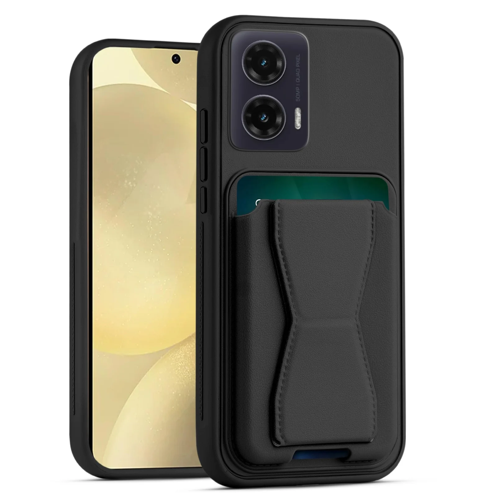 Dl3 Mobilak Leather Wallet Case Compatible with Motorola Moto G85 5G / Edge 50 Fusion, Leather Back Cover With TPU Frame, Shockproof Protective Phone Case with Card Holder Stand - Brown