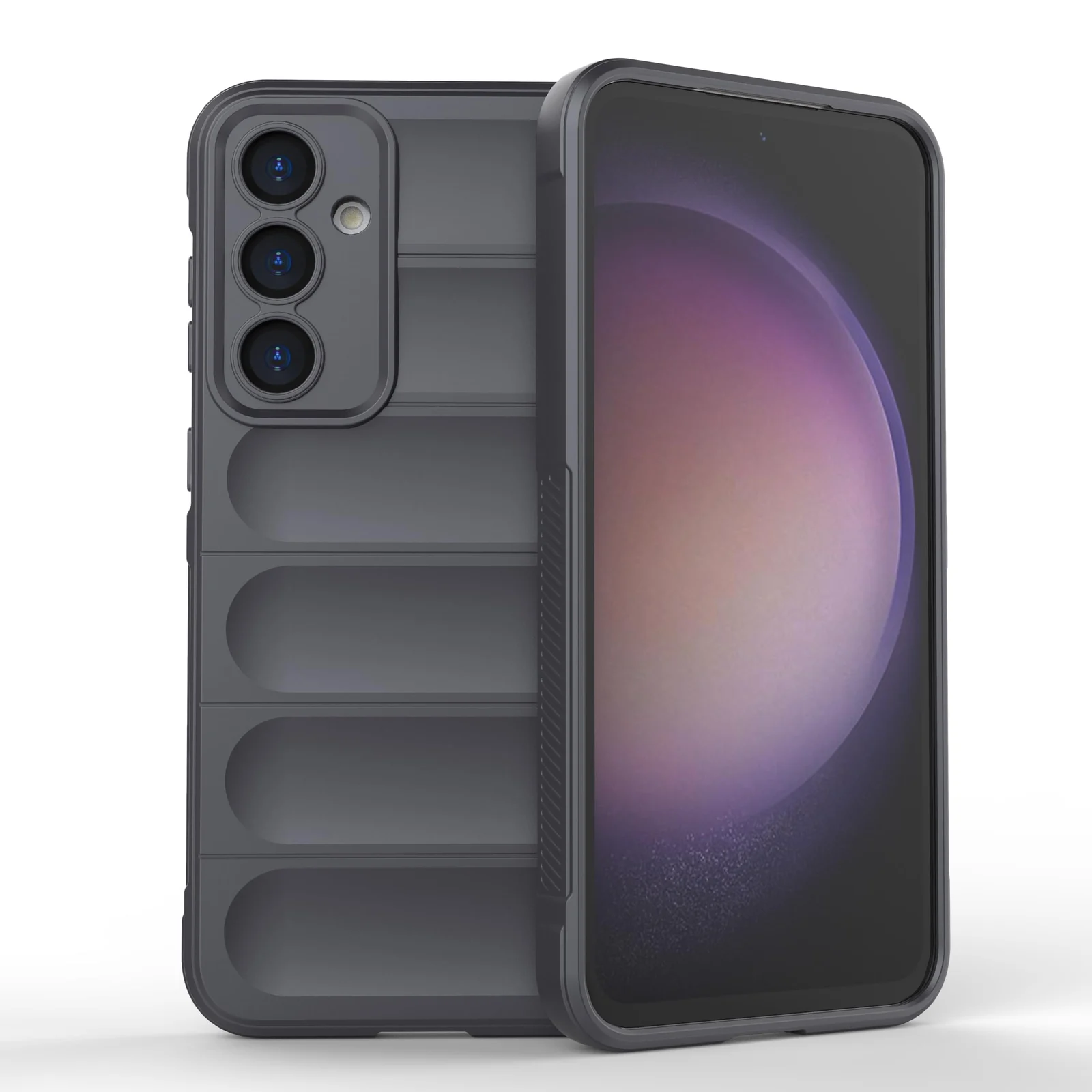 DL3 Mobilak Soft Silicone Protective Case for Samsung Galaxy A15 with Camera Protection and Shockproof Design - Dark Gray
