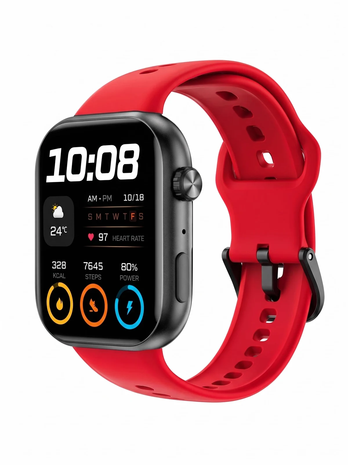 DL3 Mobilak Silicone Bracelet for HONOR Choice Watch 2i Strap, Soft Silicone Sport Replacement Strap for Women/Men, Adjustable Waterproof Sports Band for HONOR Choice Watch 2i - Red