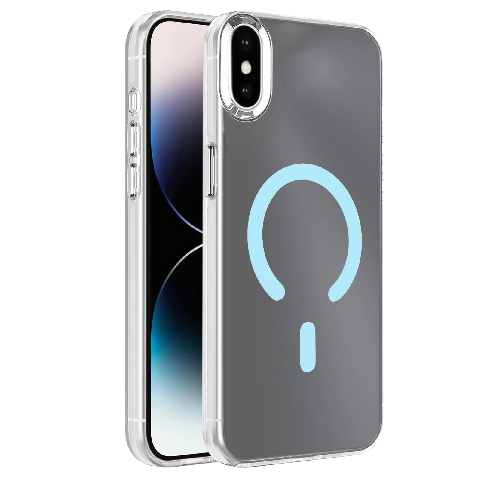 DL3 Mobilak Case for iPhone XS Max Crystal Clear [Not Compatible with MagSafe] Soft TPU Gel Case Flexible Silicone Anti-Scratch Transparent TPU Cover - Baby Blue