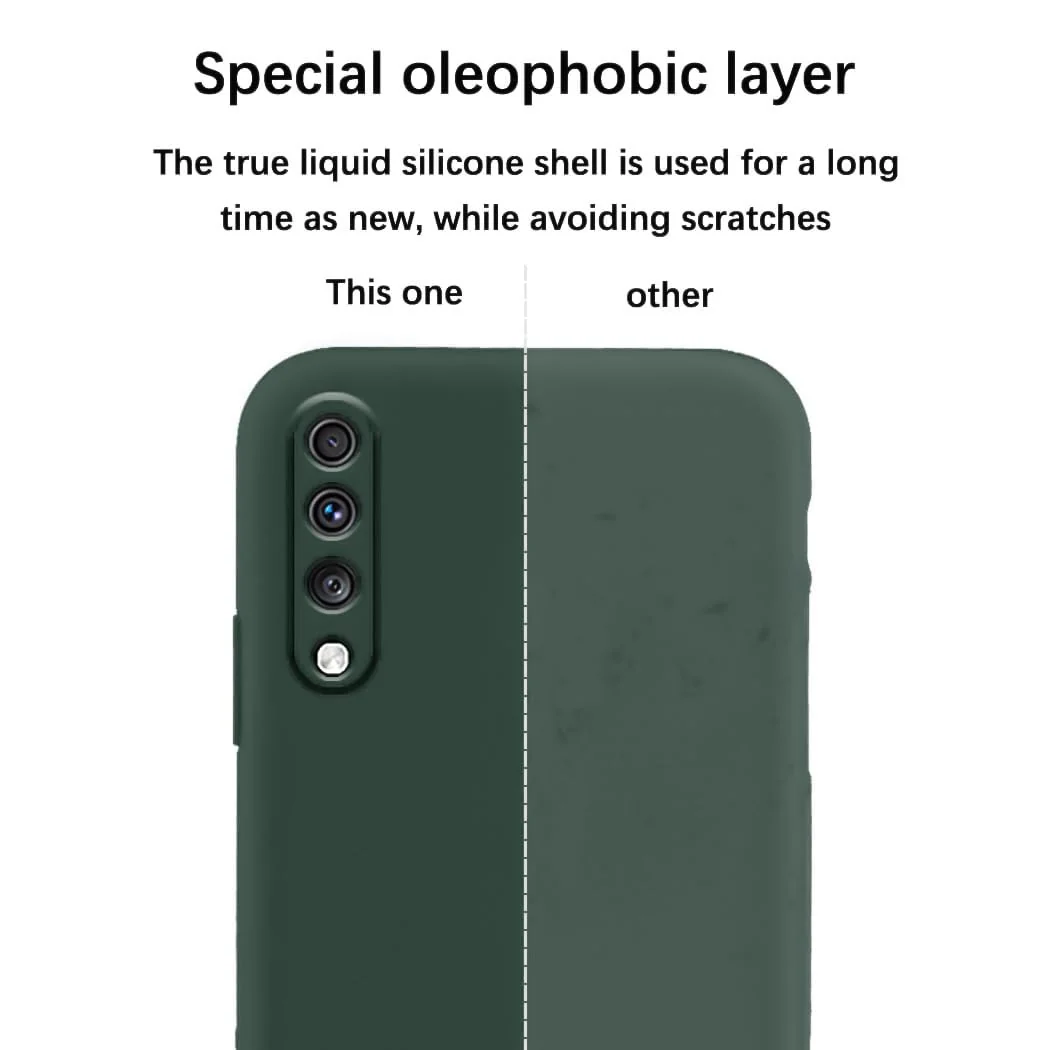 DL3 Mobilak Silicone Protective Case for Samsung Galaxy A70 / A70s, Shock-absorbing protection, Scratch-resistant surface, Soft microfiber lining - Green