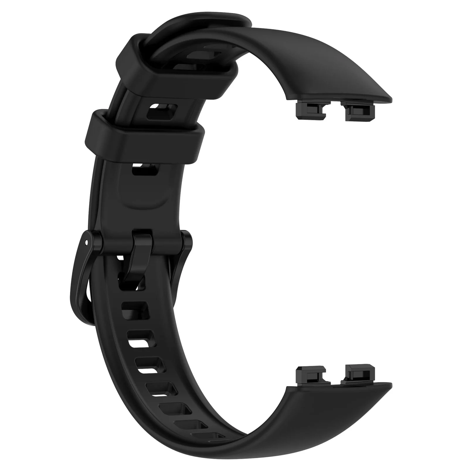 DL3 Mobilak Silicone Bracelet for Huawei Band 9/8, Soft Sport Replacement Strap, Adjustable Waterproof for Women/Men - Black