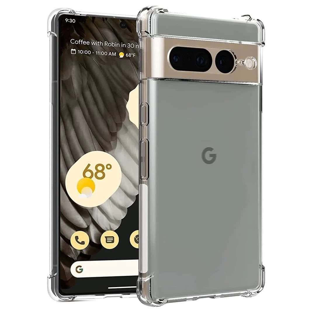 DL3 Mobilak Case Compatible with Google Pixel 7 Pro, Cover Silicone TPU Gorilla Anti-shock Protector Camera Shockproof Corners - Clear