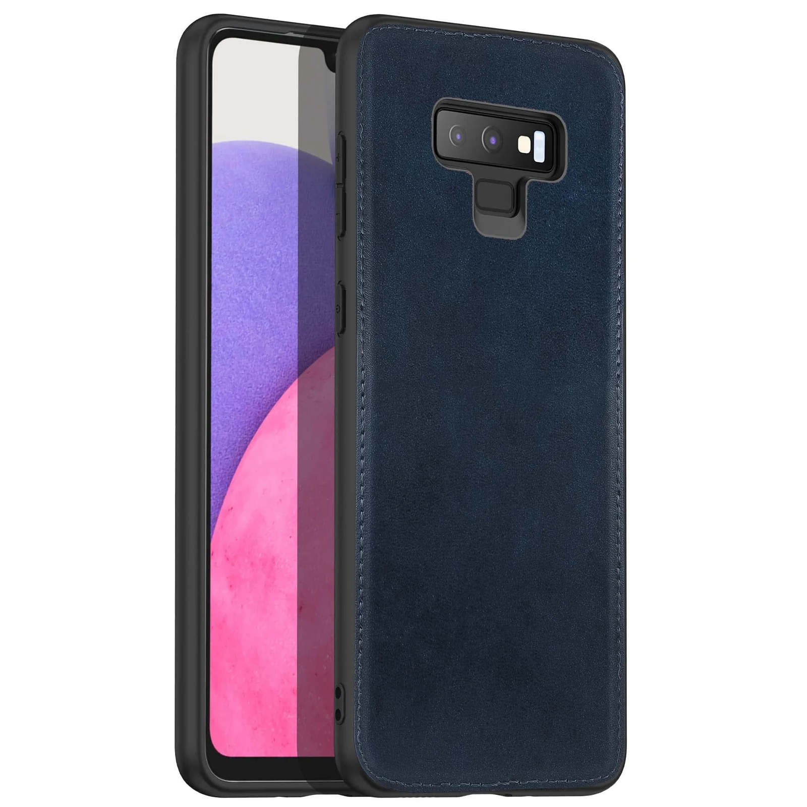 Dl3 Mobilak Case for Samsung note 9 Leather Case,Anti-Drop, Anti-Shock, Non-Slip Texture,Simple Cell Phong Cover (Black)