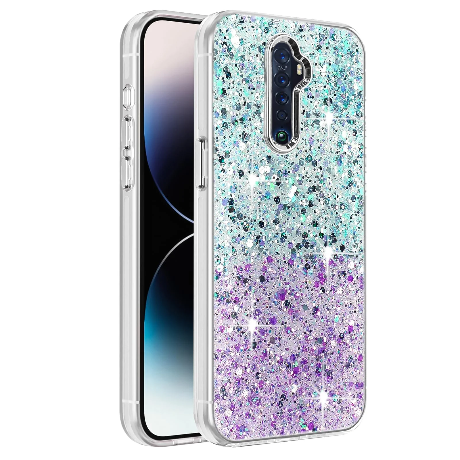 Oppo Reno 2F / Reno 2Z — DL3 Mobilak Glitter Protective Case for OPPO Reno 2F / Reno 2Z, Supports wireless charging, Camera protection, Shock-absorbing protection