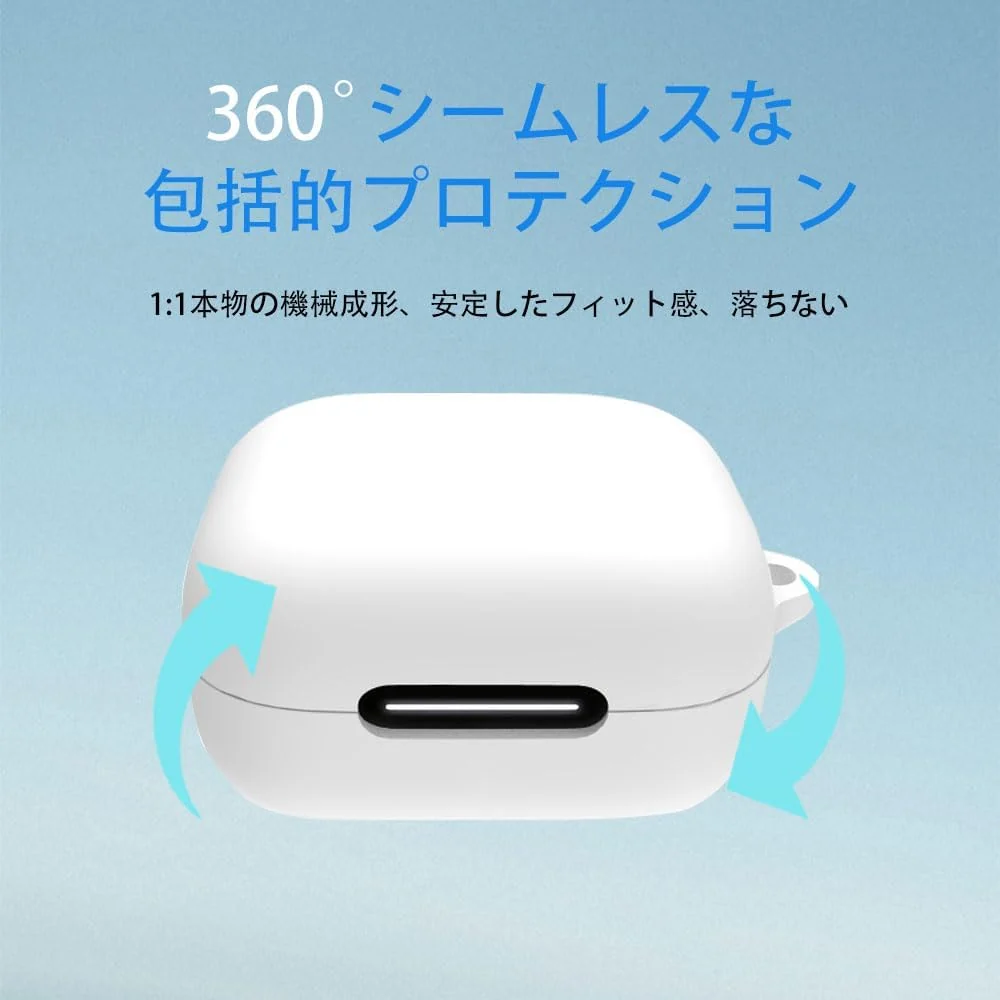 DL3 Mobilak Compatible with Anker Soundcore R50i NC/Anker P30i Case Cover, Soft Silicone Shockproof Protective Case Wireless Earbuds with Carabiner, Front LED Visible - White