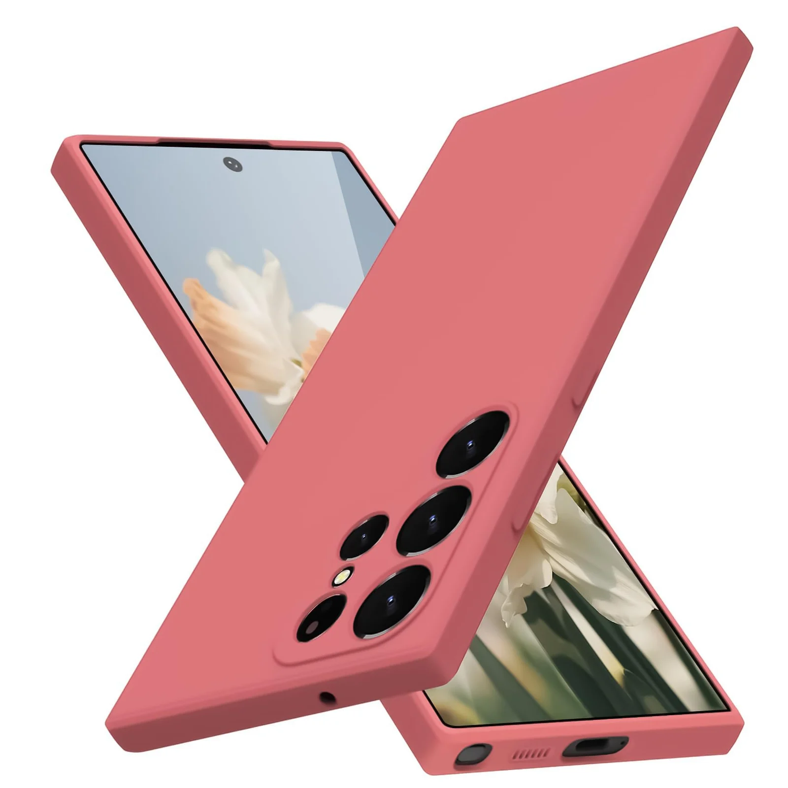 DL3 Mobilak Magnetic Car-Mount Case for Samsung Galaxy S24 Ultra with Built-In Kickstand and Ring Holder - Hot Pink