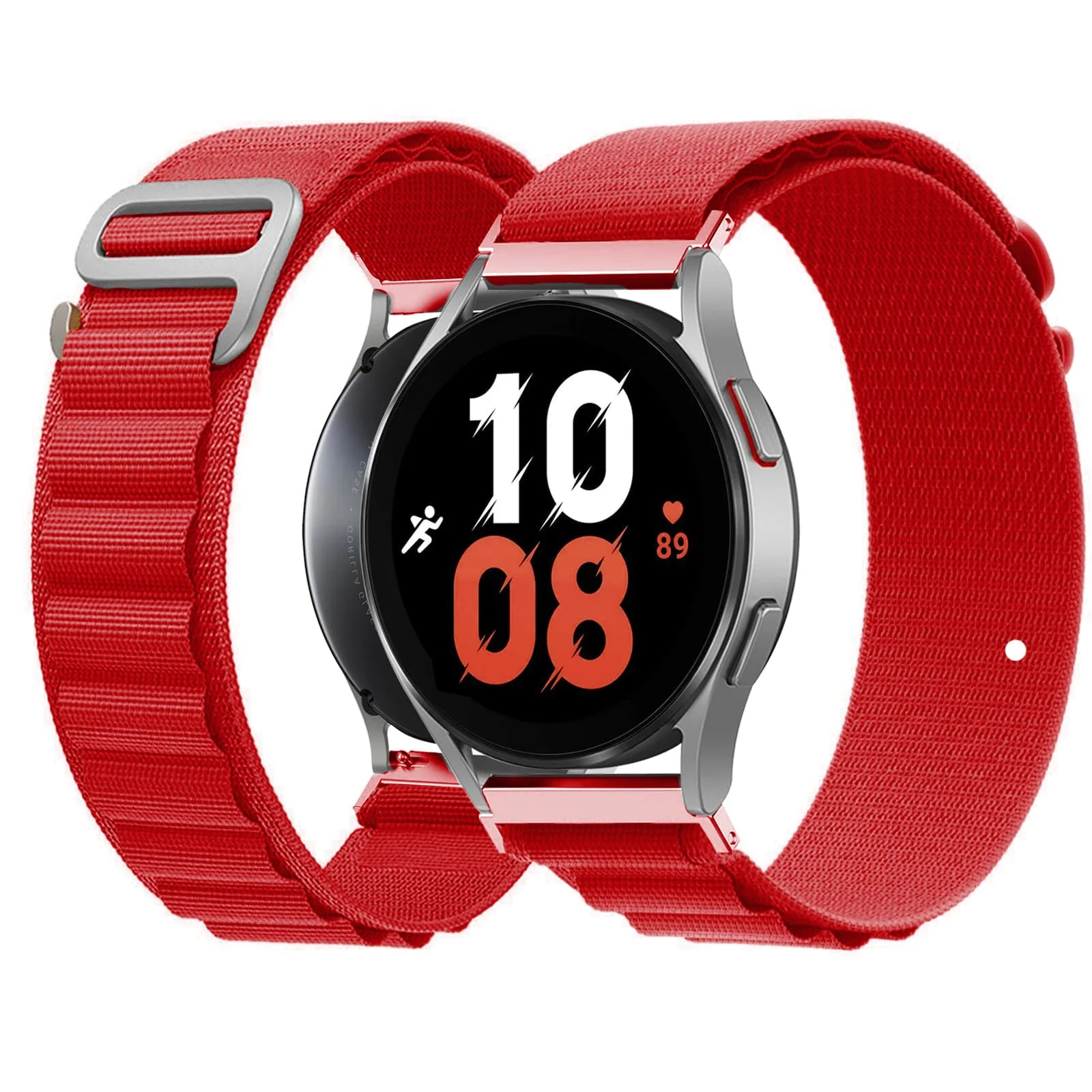 DL3 Mobilak Alpine Loop Band Sport Nylon 22MM For Samsung Galaxy Watch 3 45mm/Watch 46mm/Gear S3/Huawei watch GT4 46MM/GT3 46MM/Watch 3&4/Watch 3&4 Pro/GT2E/GT2 Pro/GT2 46MM/Amazfit GTR 2/2e/3/3 Pro/4 - Red
