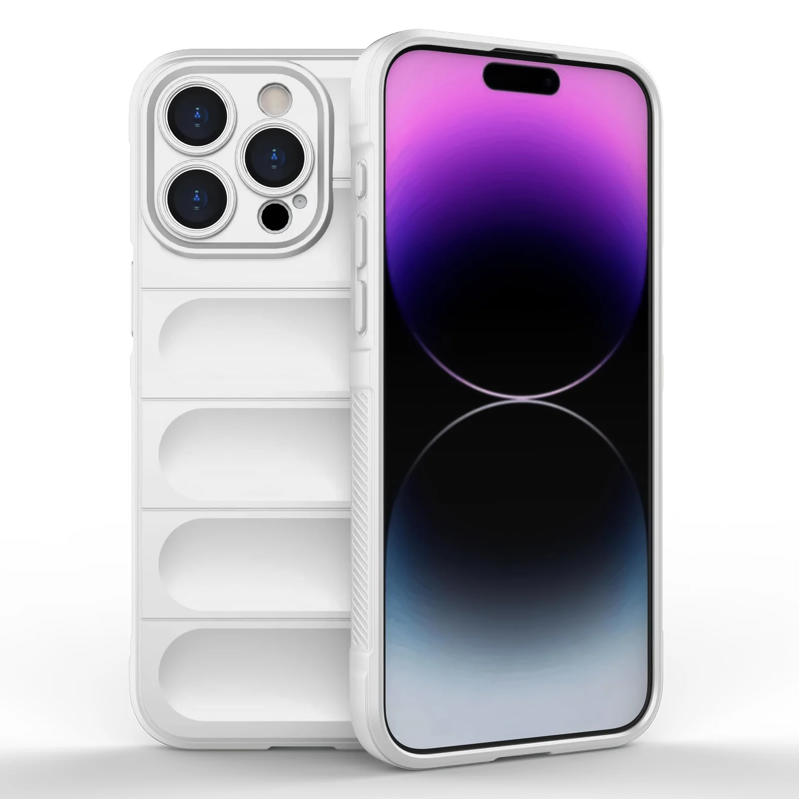 DL3 Mobilak Rugged Protective Case for Apple iPhone 13 Pro, Camera protection, Shock-absorbing protection, Non-slip grip - White