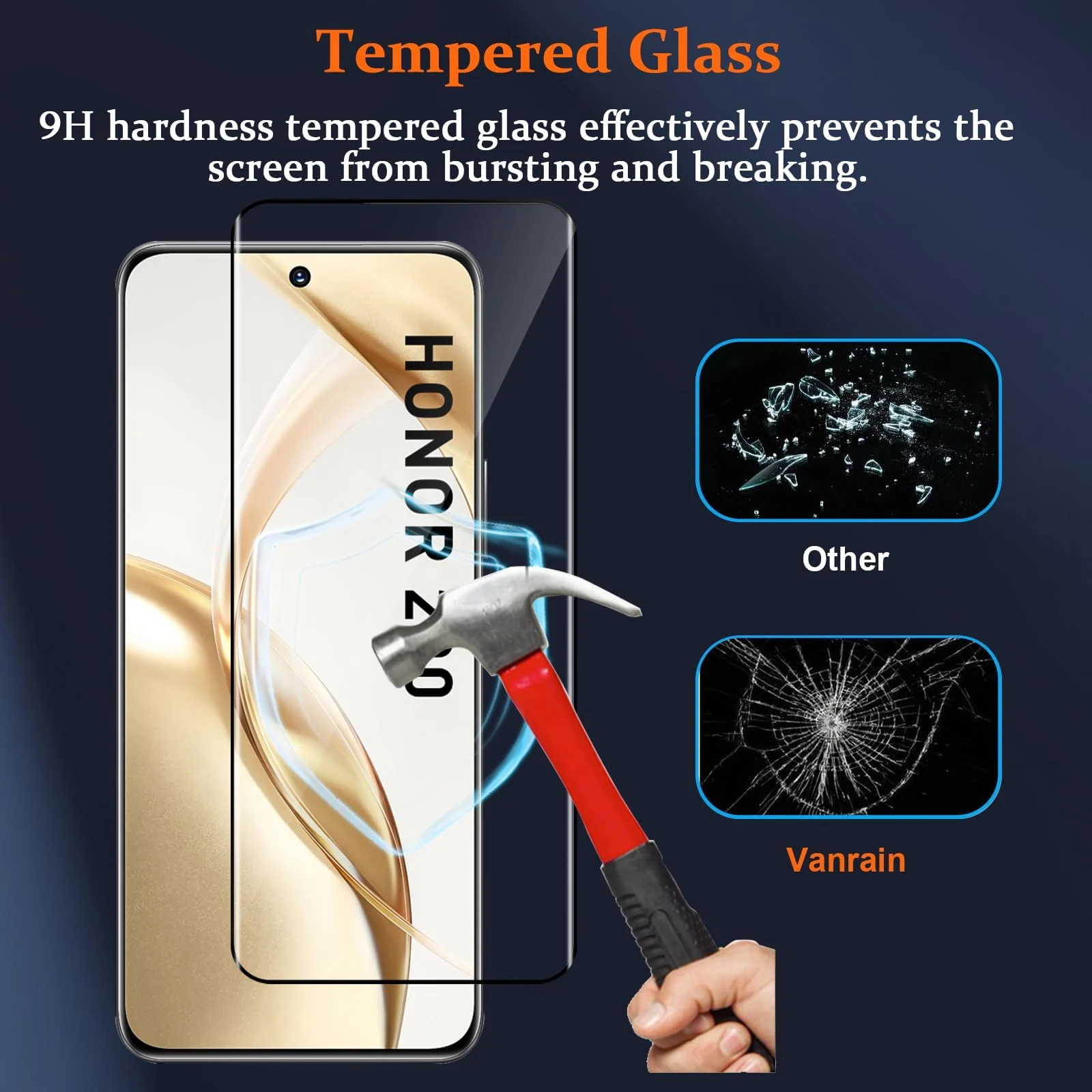 DL3 Mobilak Screen Protector for Honor 200 5G, Tempered Glass Screen Saver Premium HD Protective, Scratch Resistant, NO-Bubble, 9H Hardness, Full Coverage Film - Clear