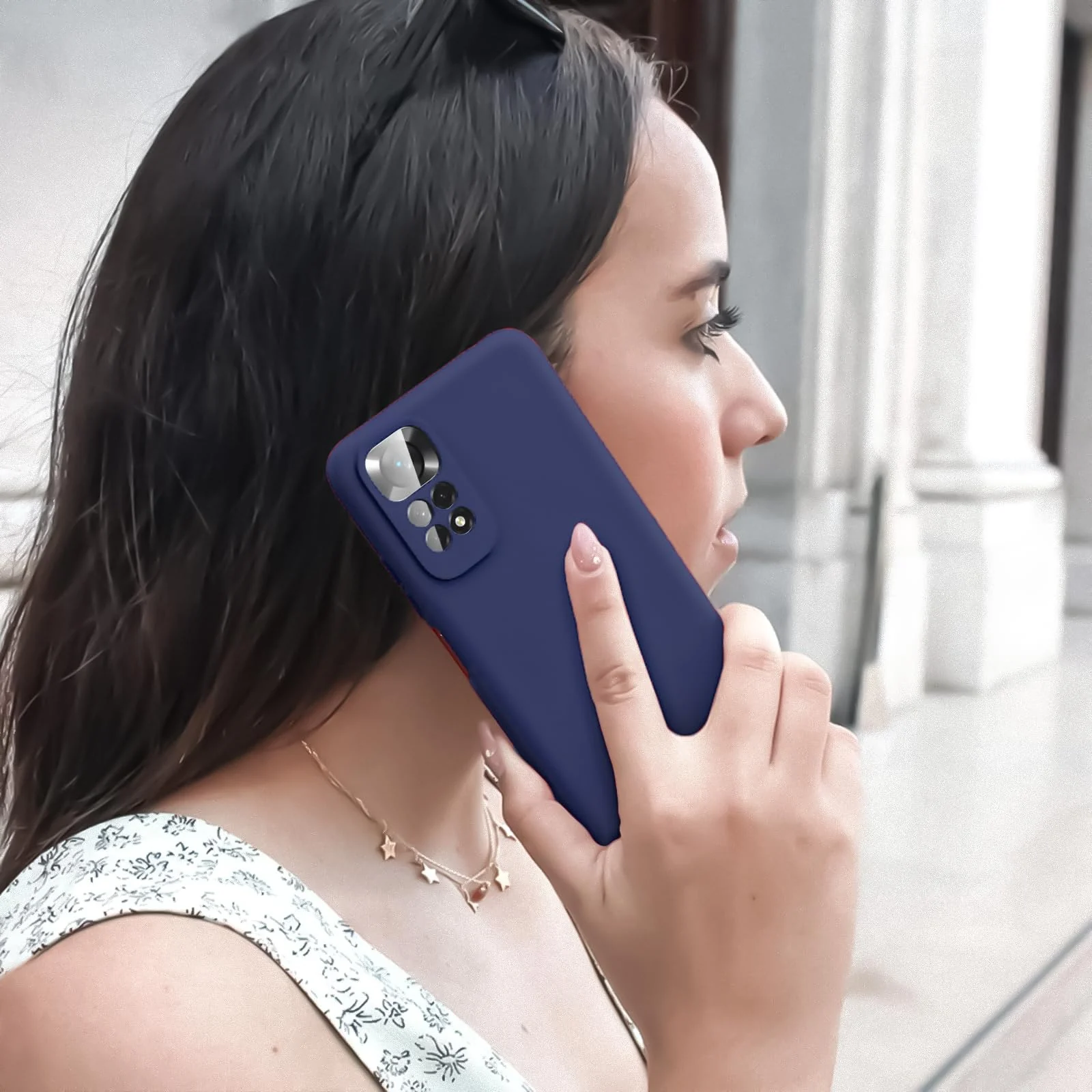 DL3 Mobilak Liquid Silicone Protective Case with Soft Microfiber Lining with Full Camera Protection for Xiaomi Redmi Note 12 Pro 4G / Redmi Note 11 Pro 4G&5G - Blue 2