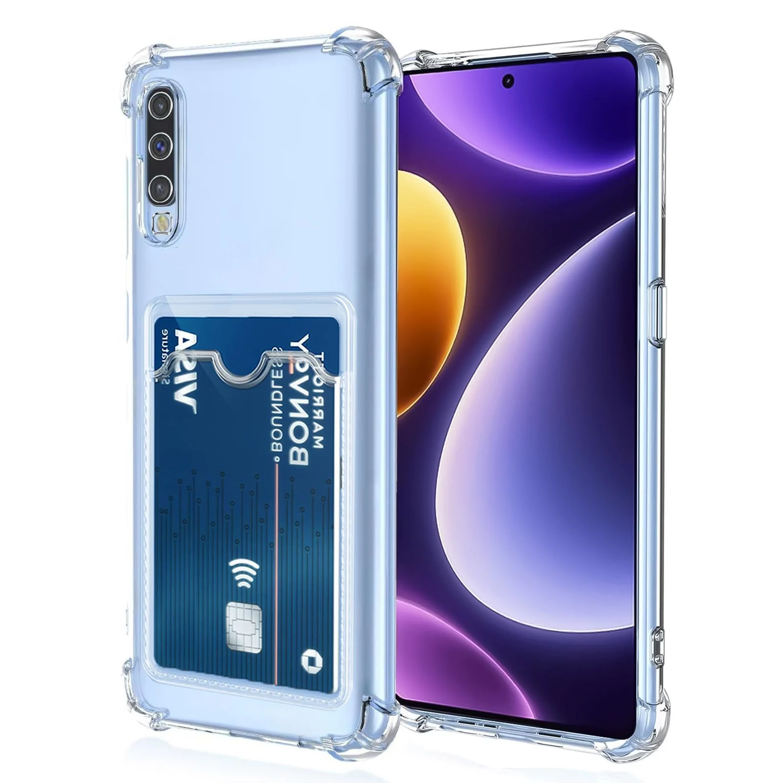 DL3 Mobilak Clear TPU Wallet Case with Card Slot and Camera Protection for Huawei P30 Lite / Nova 4E - Transparent