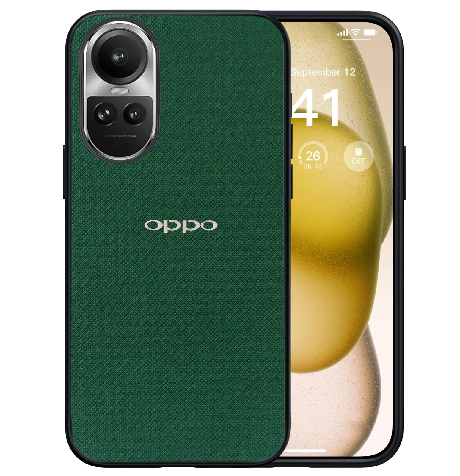 Dl3 Mobilak Compatible with OPPO Reno 10 5G / OPPO Reno10 Pro 5G Case Dual Layer Heavy Duty Cell Phone Protective Cover Shockproof Rugged with Non-Slip Textured - Green
