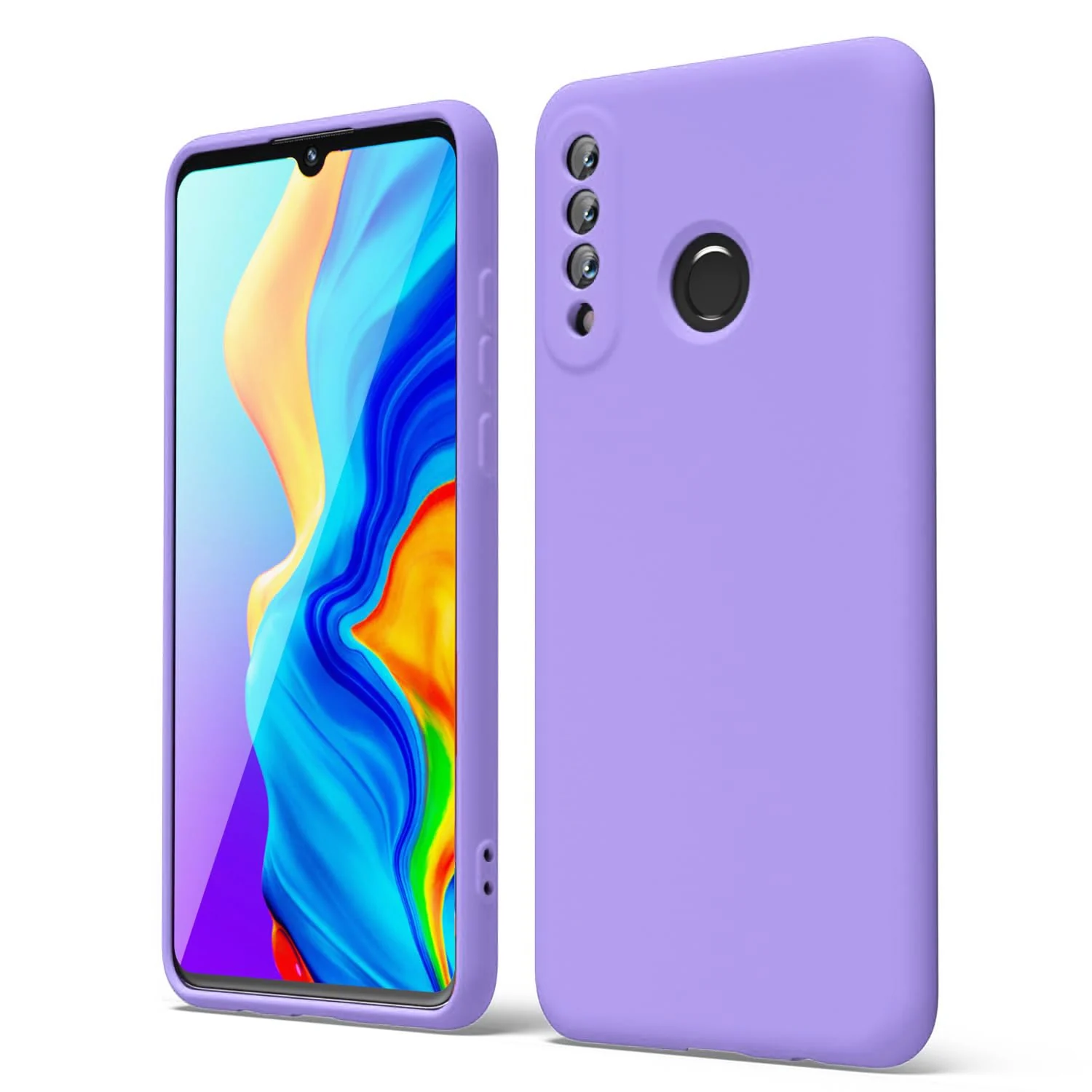 DL3 Mobilak Soft Silicone Gel Bumper Case for Huawei P30 Lite / Nova 4E - Light Purple
