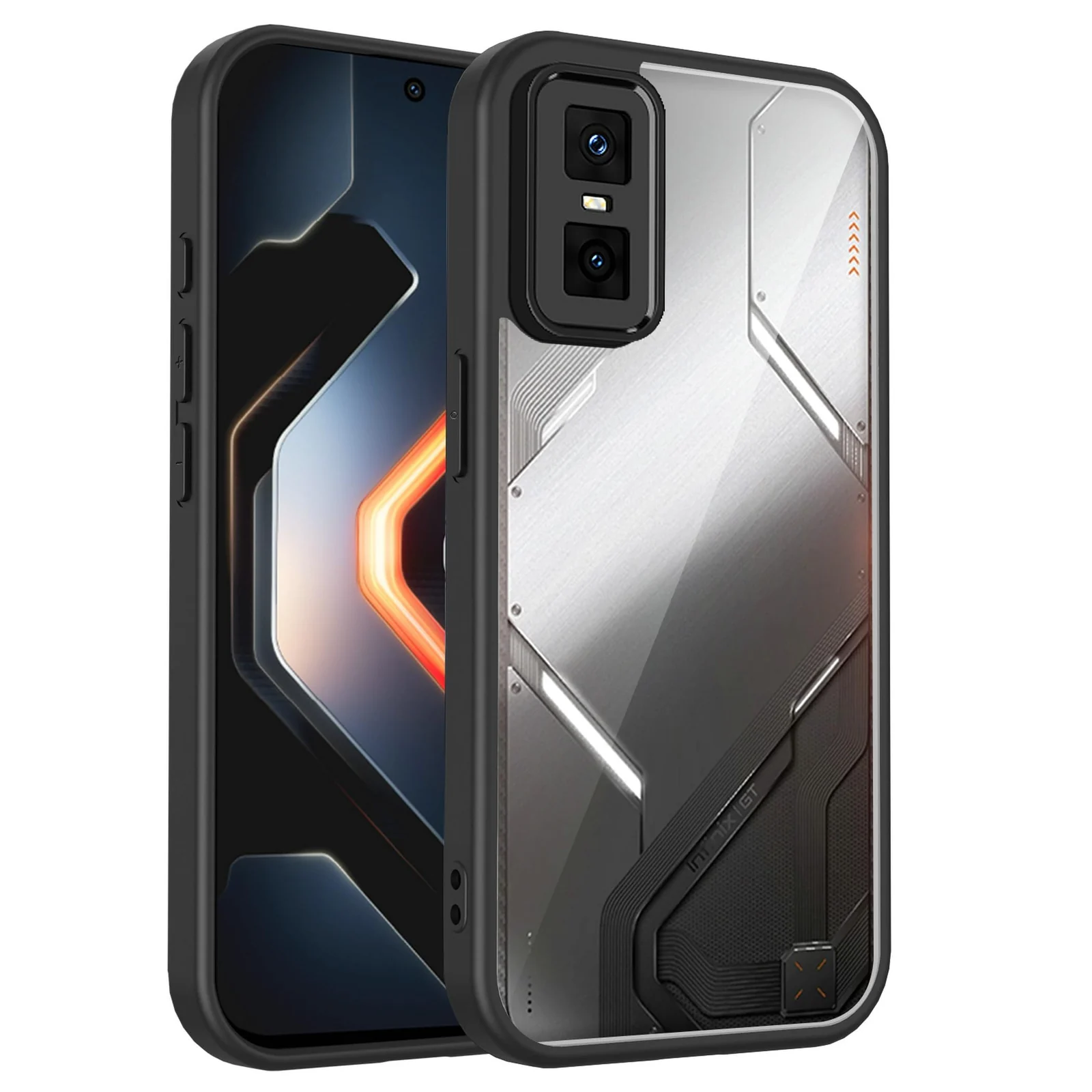 DL3 Mobilak Clear PC and TPU Protective Case for Infinix GT 30 Pro with Camera Protection and Military-Grade Protection - Black