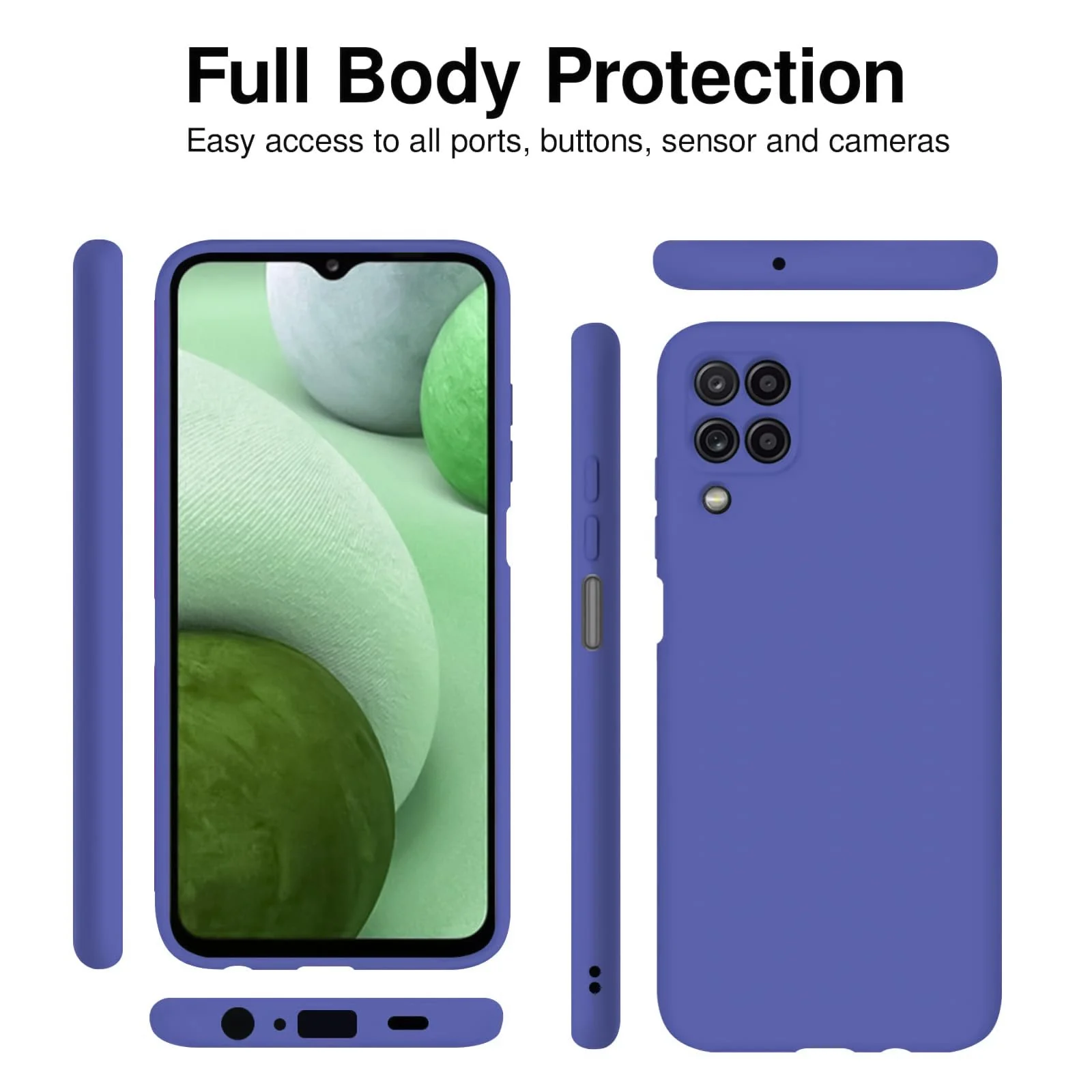 DL3 Mobilak Silicone Protective Case for Samsung Galaxy A12 / M12, Shock-absorbing protection, Scratch-resistant surface, Soft microfiber lining - Light Blue