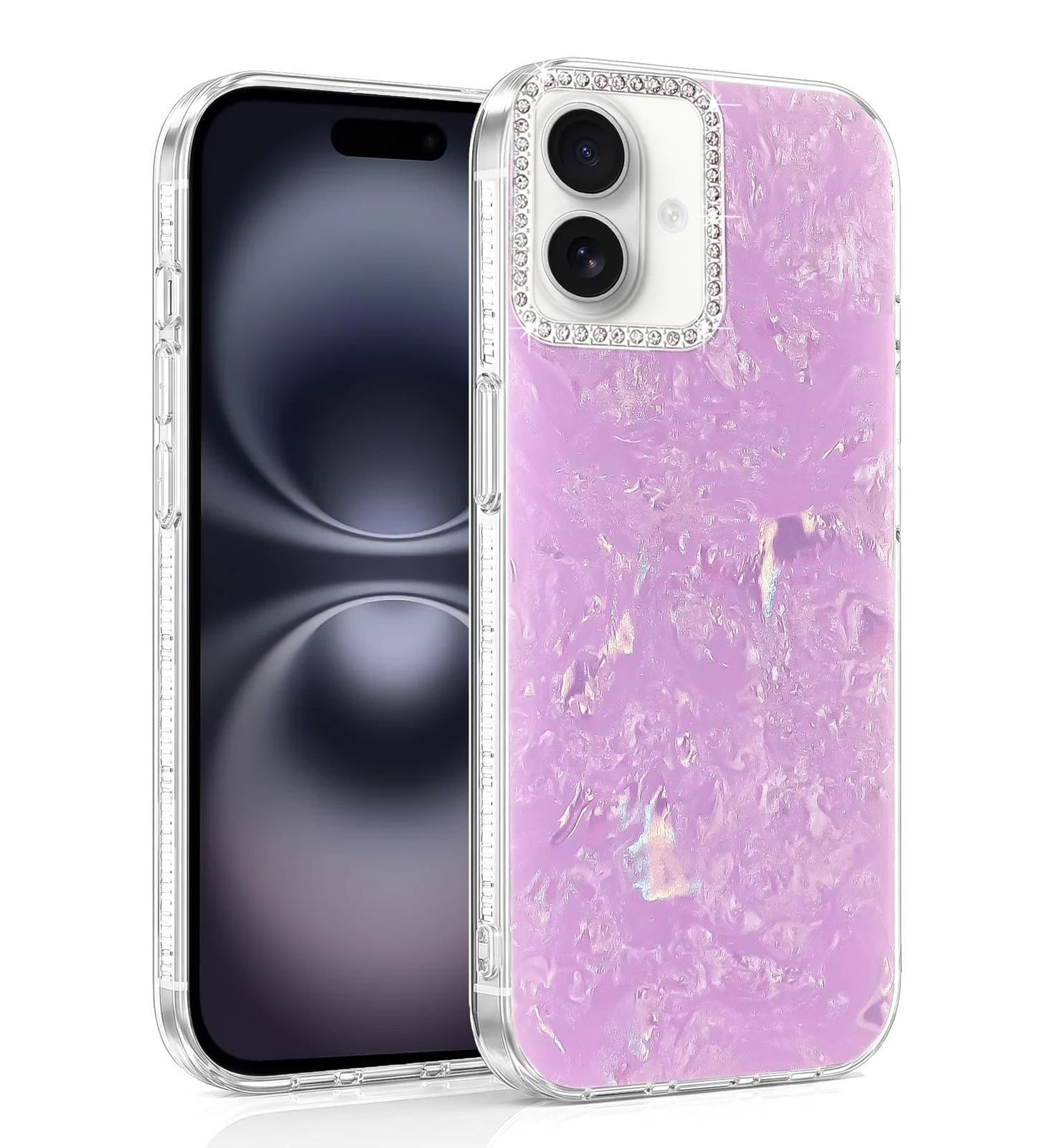 DL3 Mobilak Glitter Rhinestone Protective Case for Samsung Galaxy A07 4G with Shockproof Design - Purple