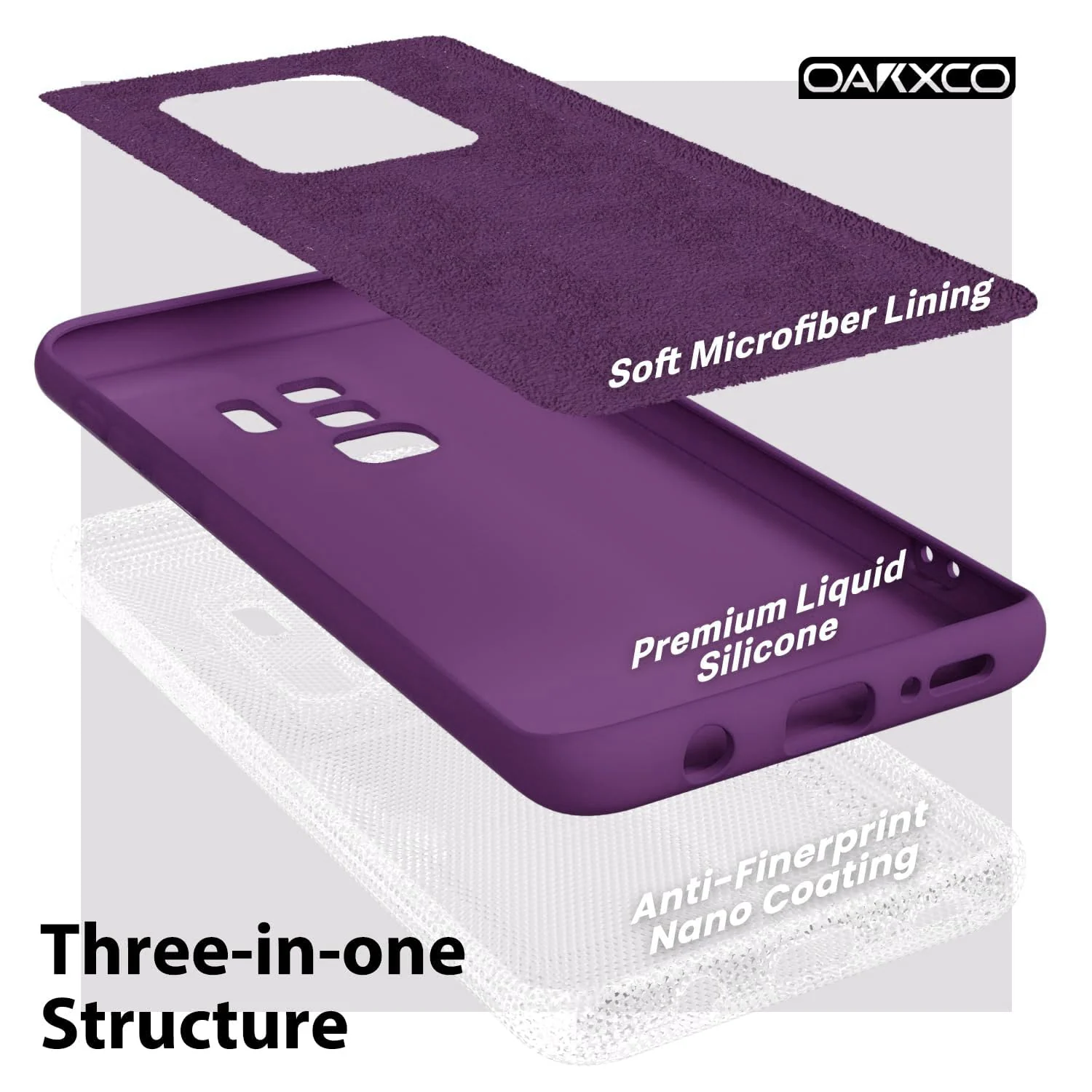 DL3 Mobilak Liquid Silicone Protective Case with Soft Microfiber Lining with Full Camera Protection for Samsung Galaxy S9 Plus - Violet