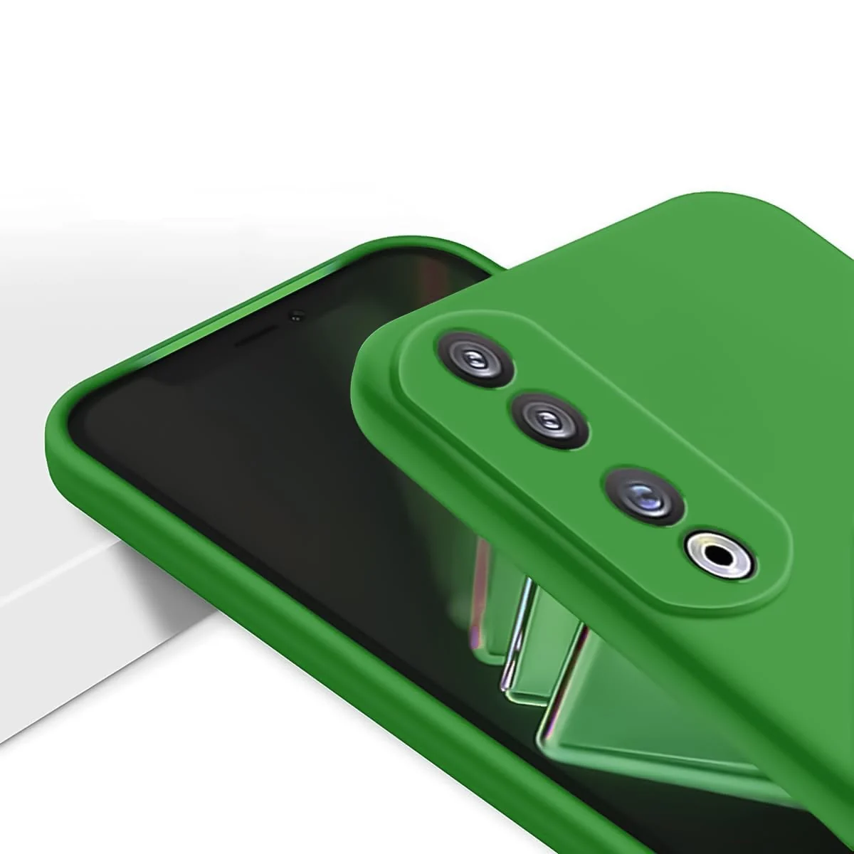 DL3 Mobilak Silicone Protective Case for Honor 90, Shock-absorbing protection, Scratch-resistant surface, Soft microfiber lining - Neon Green