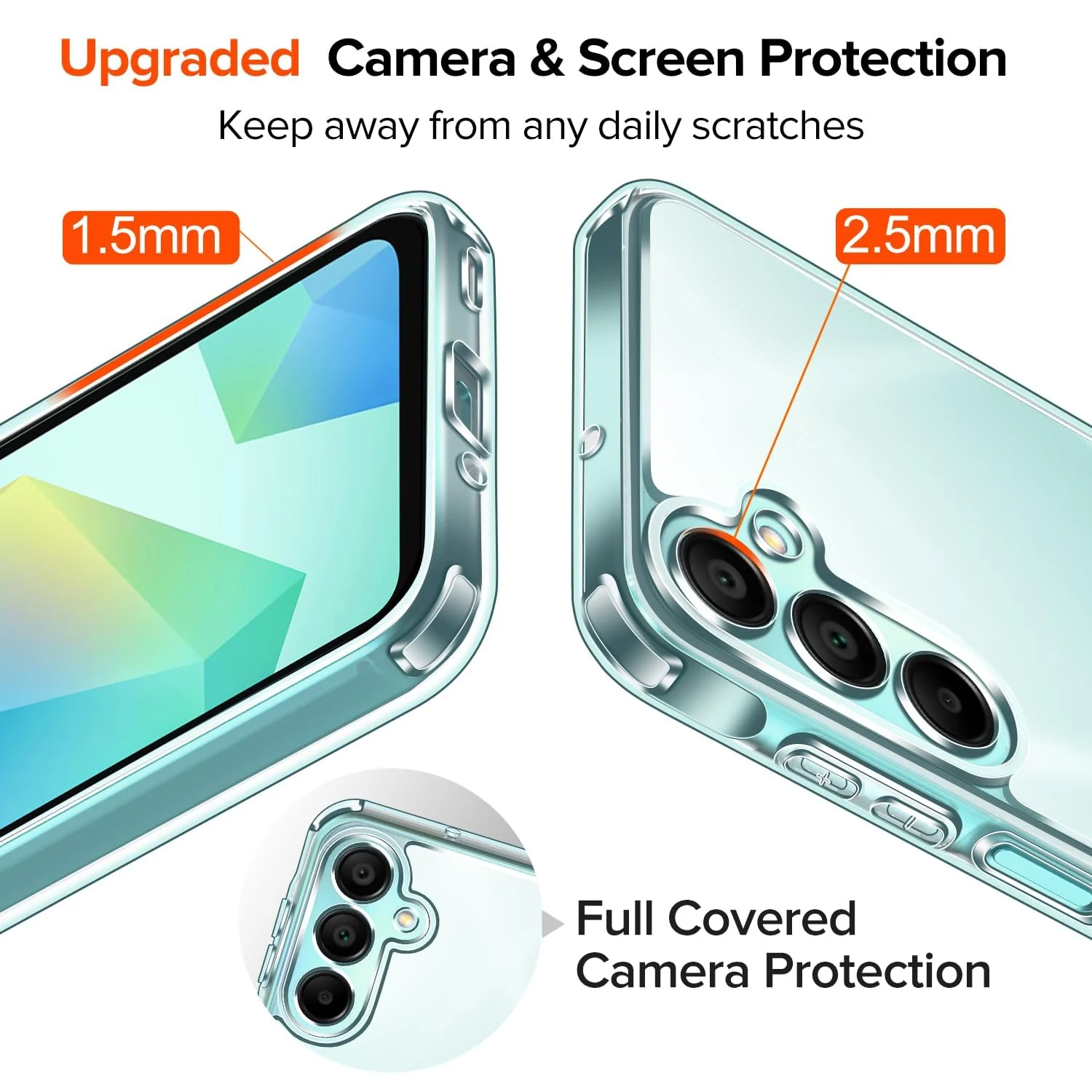 DL3 Mobilak Case Compatible with Samsung Galaxy A16 4G / A16 5G, Case Crystal Soft TPU Gel Case Flexible Silicone Anti-Scratch Camera Protection TPU Cover - Clear