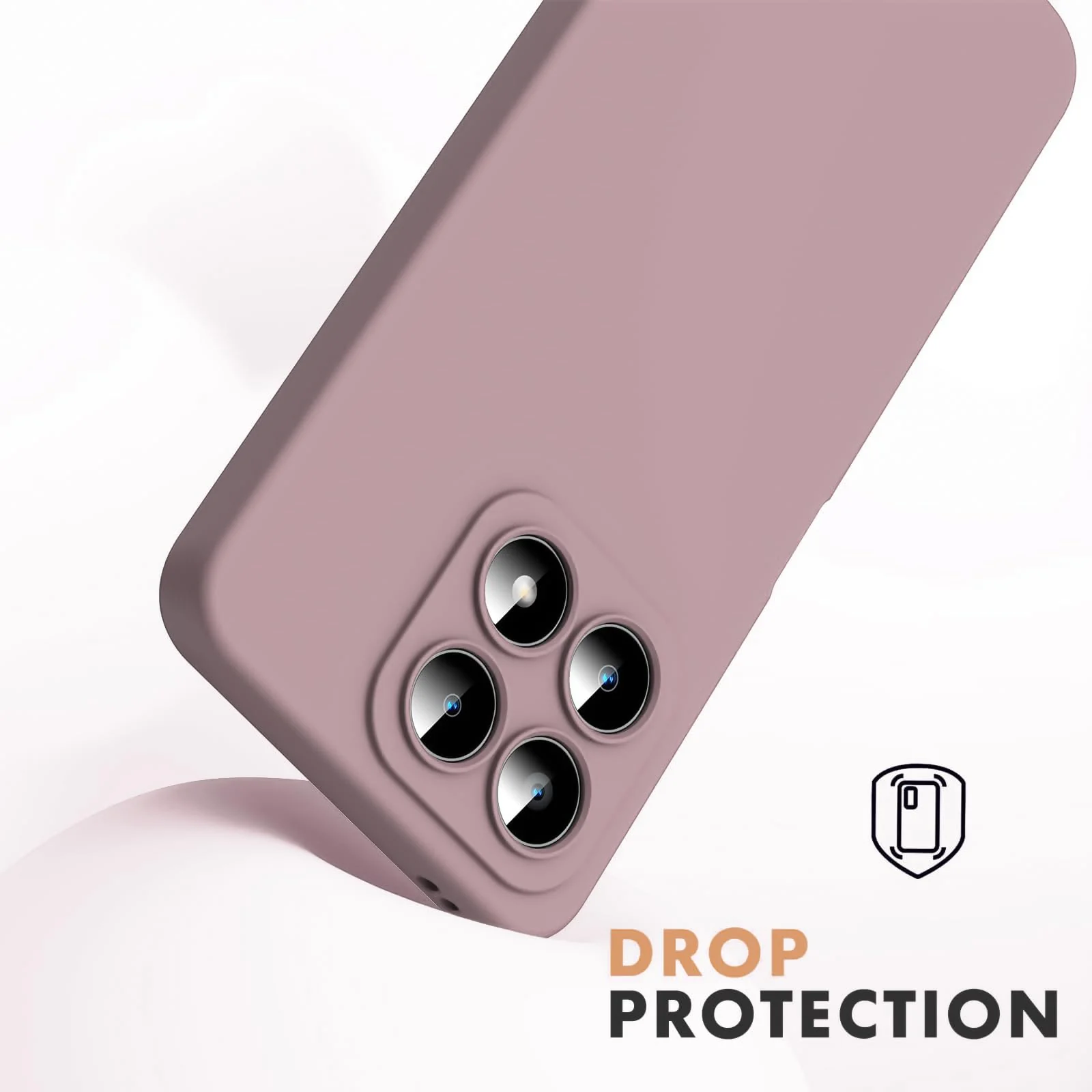 DL3 Mobilak Liquid Silicone Protective Case with Soft Microfiber Lining with Full Camera Protection for Honor X8A - Cashmere