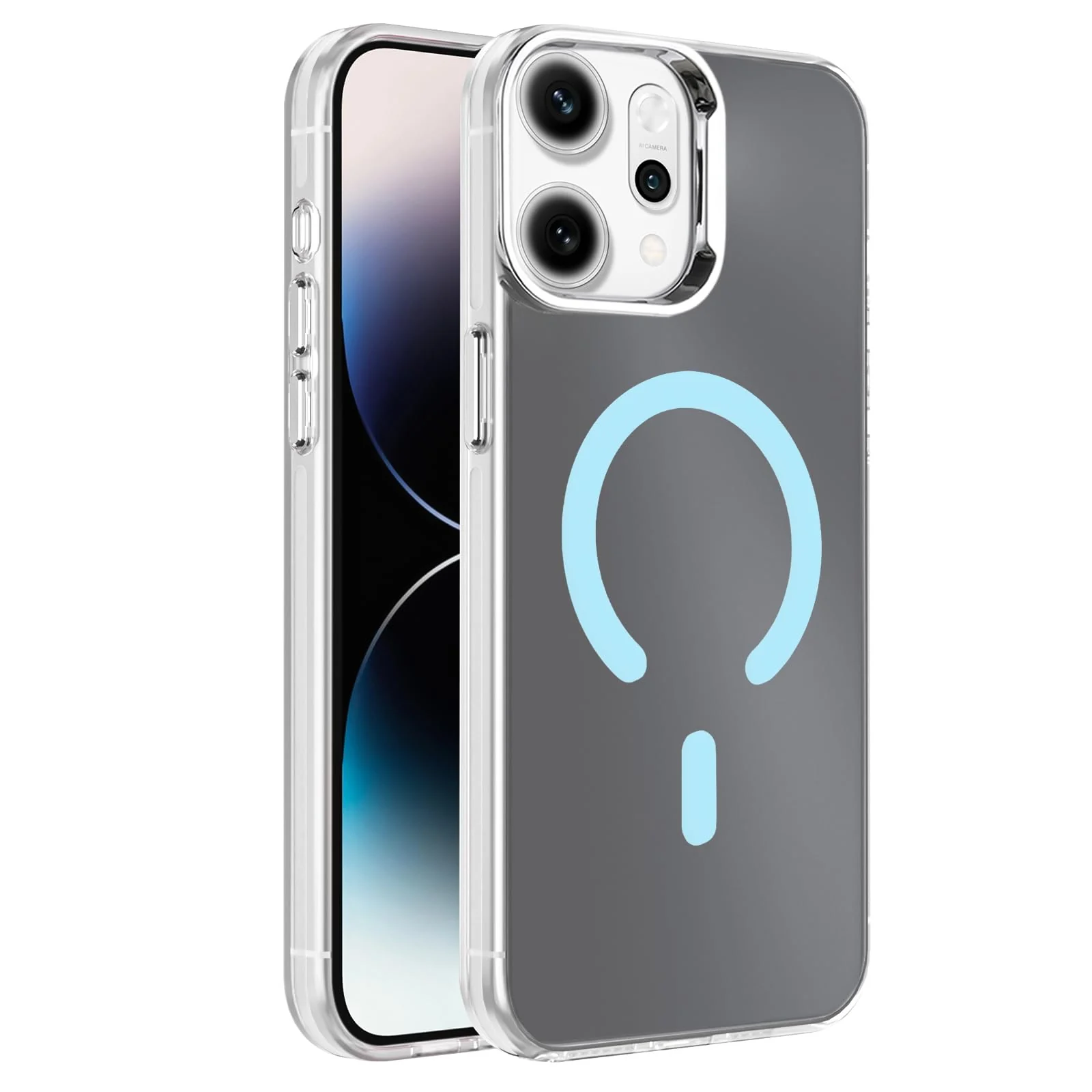 DL3 Mobilak Case for OPPO Reno 14 5G (OPPO Reno14) Crystal Clear [Not Compatible with MagSafe] Soft TPU Gel Case Flexible Silicone Anti-Scratch Transparent TPU Cover - Baby Blue