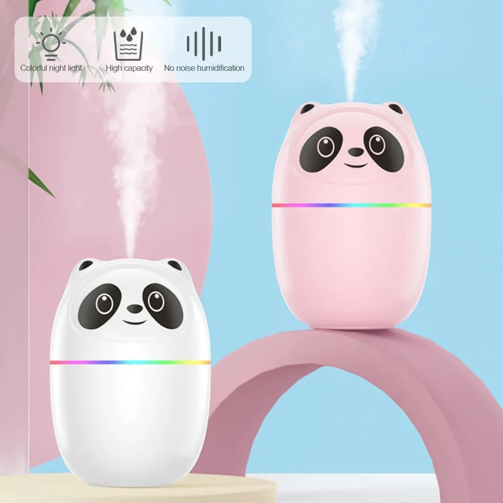 Mobigon Wood Cool Mist Ultrasonic Humidifier for Room Moisture, Aroma Diffuser for Home, 220ml Essential Oil Diffuser with 7 Colorful Night Light, Auto Shut-Off, Home, Office, car - White