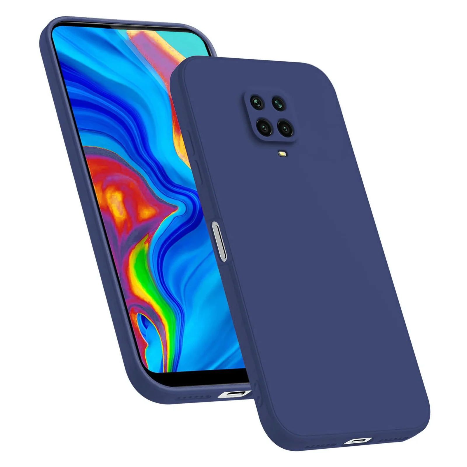 DL3 Mobilak Xiaomi Redmi Note 9S / 9 Pro / 9 Pro Max Case, Soft Flexible Silicone Gel Rubber Bumper Cover, Full Body Shockproof Protective Phone Case - Blue 1