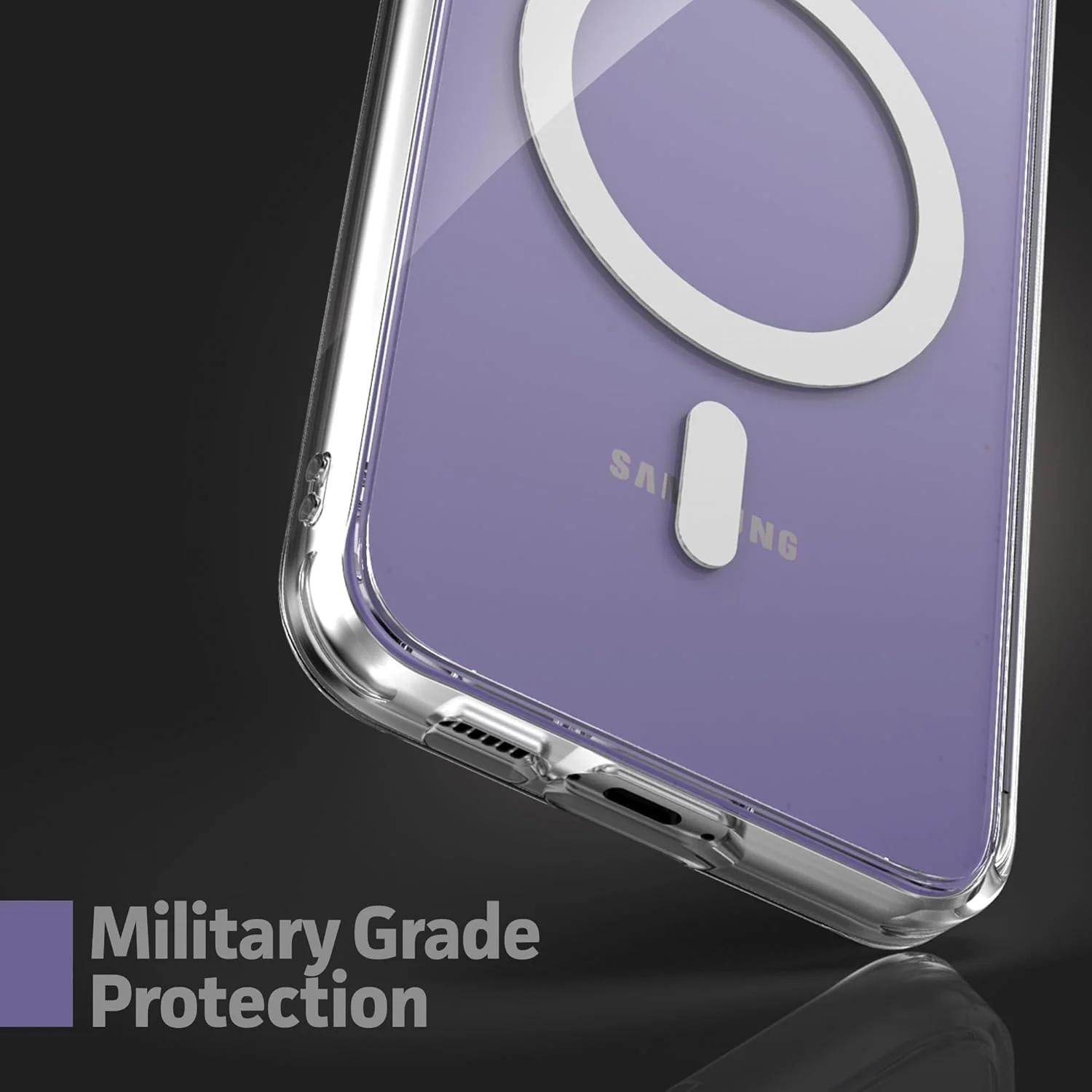 DL3 Mobilak for Samsung Galaxy S24 FE Case [Compatible with MagSafe] [Strong Magnet] [Non-Yellowing] Magnetic Slim Thin Bumper Phone Cover, Lightweight, and Durable - Clear