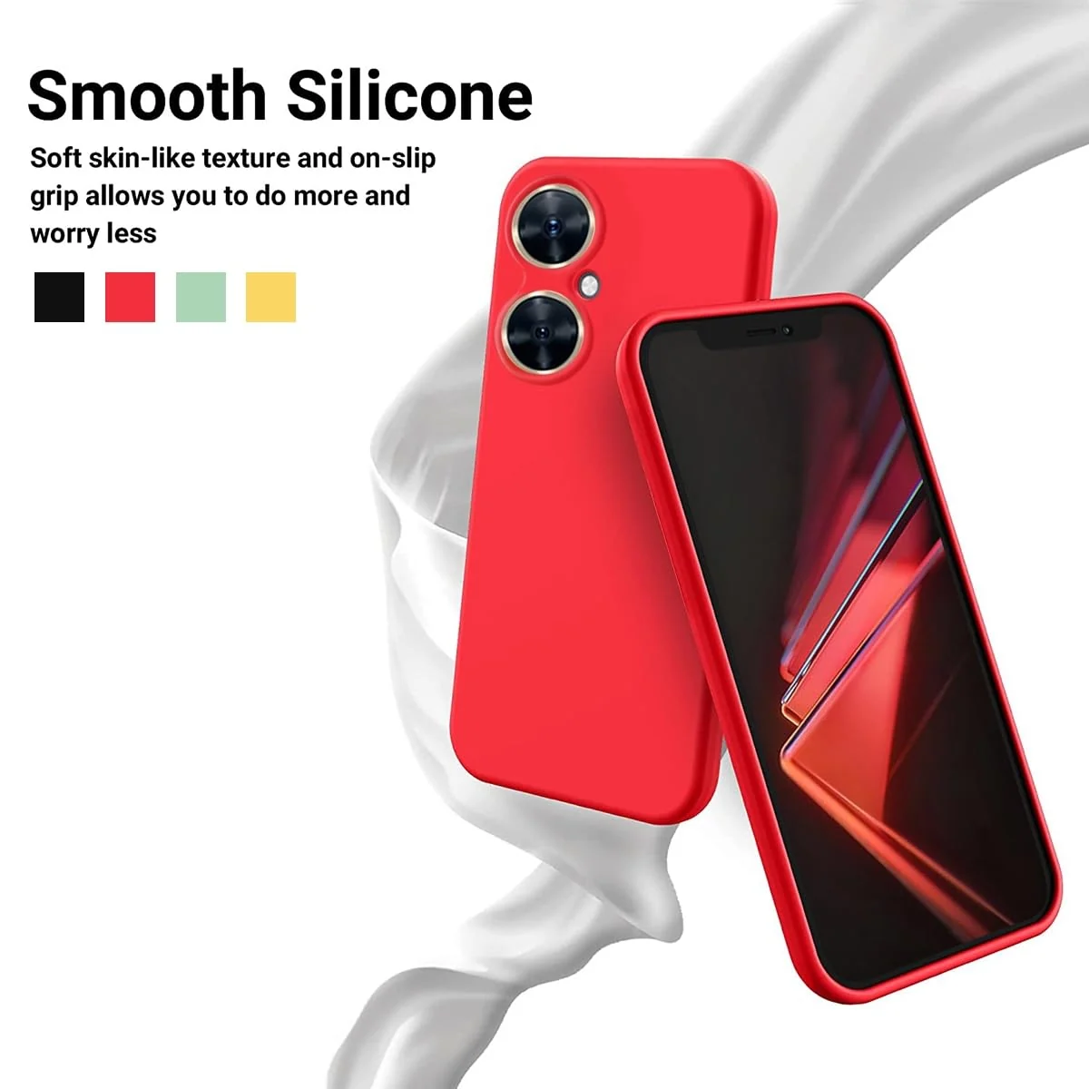 DL3 Mobilak Silicone Protective Case for Huawei nova 11i, Shock-absorbing protection, Scratch-resistant surface, Soft microfiber lining - Red