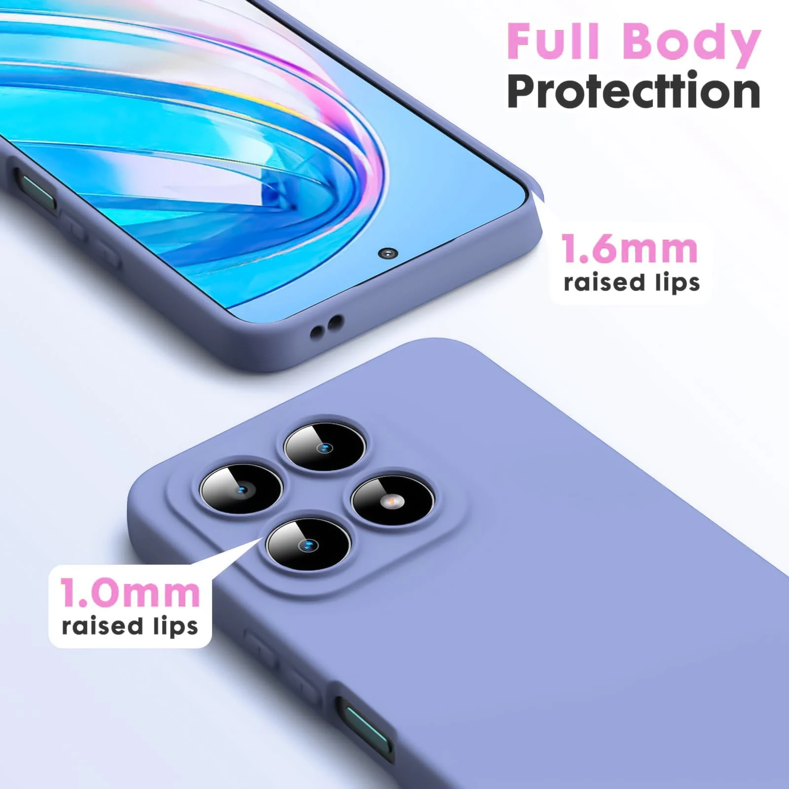 DL3 Mobilak Liquid Silicone Protective Case with Soft Microfiber Lining with Full Camera Protection for Honor X8A - Baby Blue