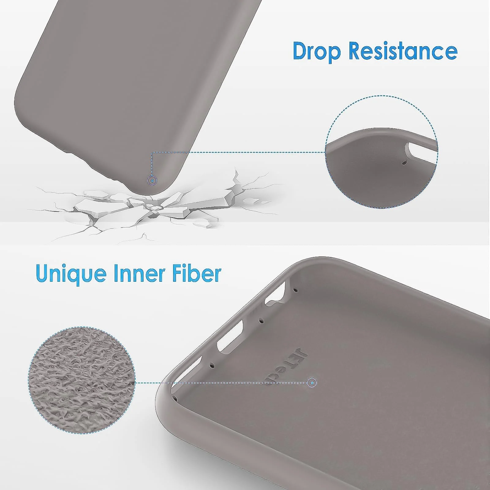 DL3 Mobilak Liquid Silicone Protective Case for iPhone 6 Plus / 6S Plus with Camera Protection and Microfiber Lining - A Stone