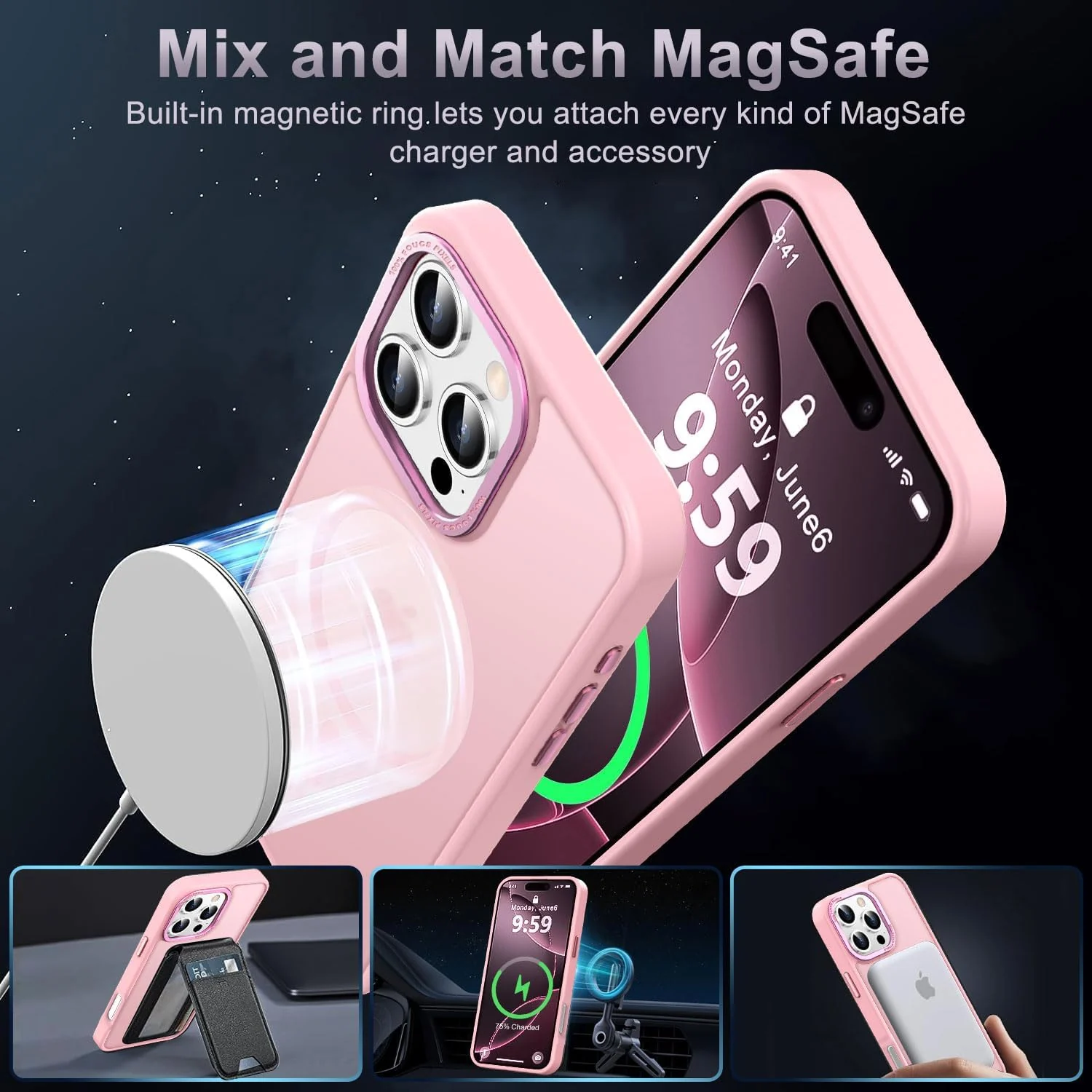 DL3 MOBILAK Protective Phone Case for Apple iPhone 16 Pro Max - Pink