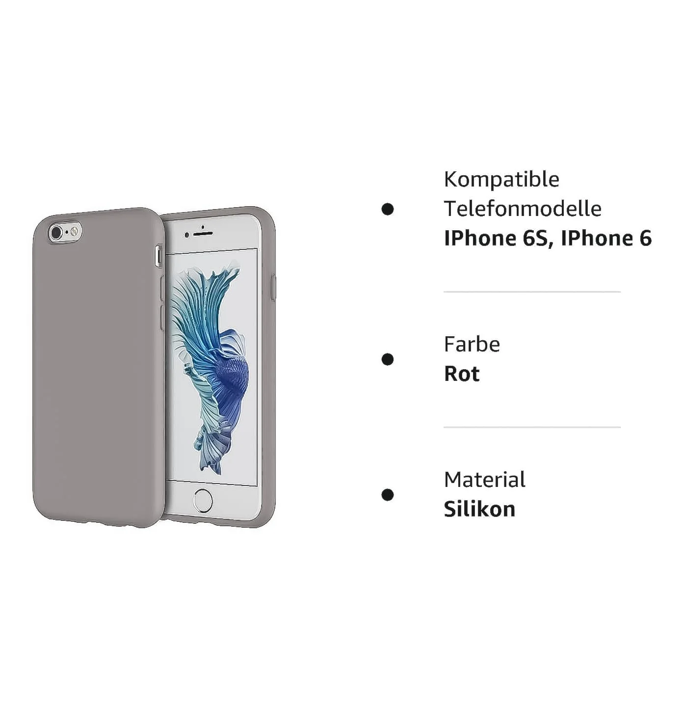 DL3 Mobilak Liquid Silicone Protective Case for iPhone 6 Plus / 6S Plus with Camera Protection and Microfiber Lining - A Stone