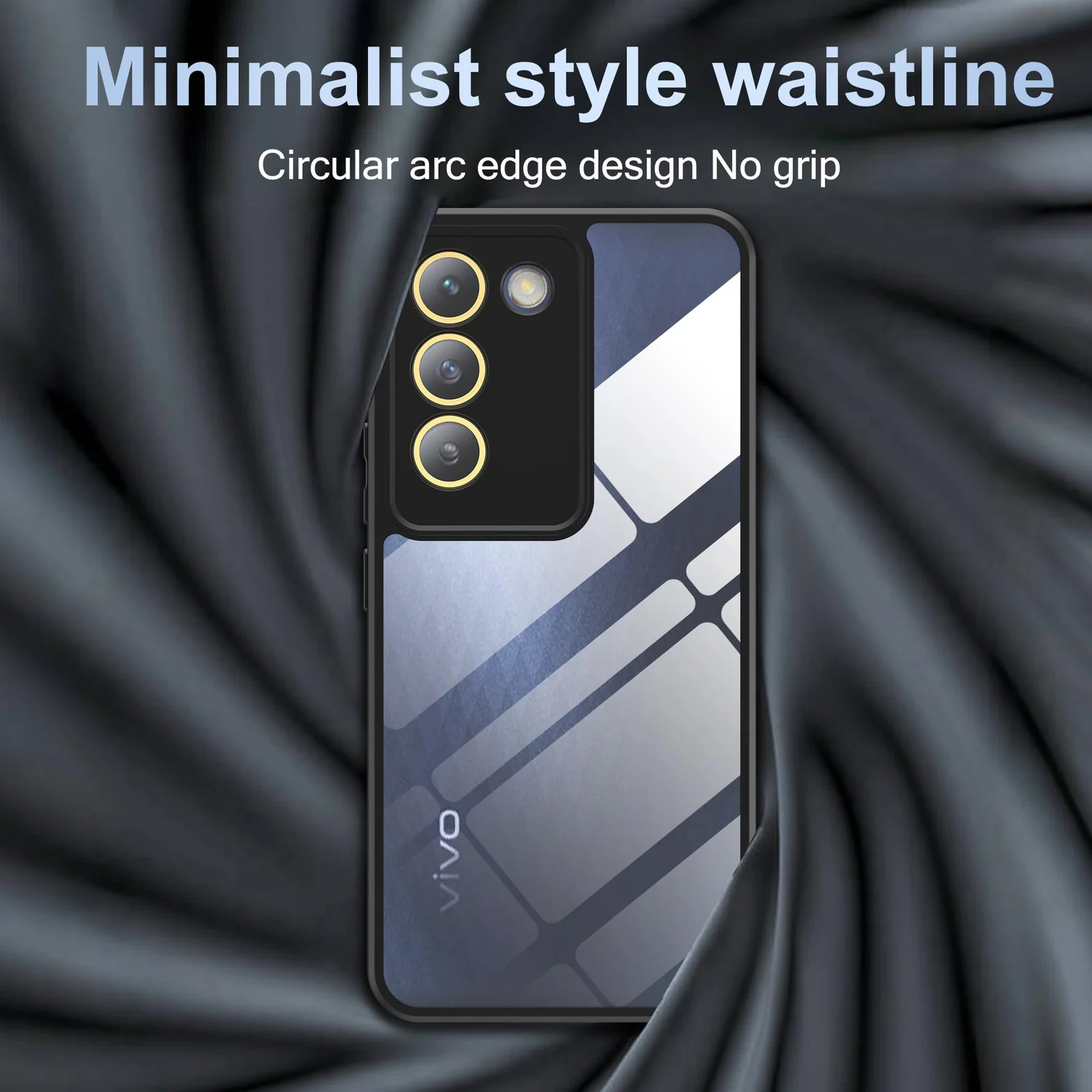 DL3 Mobilak Clear PC and TPU Protective Case for vivo V30 Lite with Camera Protection and Military-Grade Protection - Black