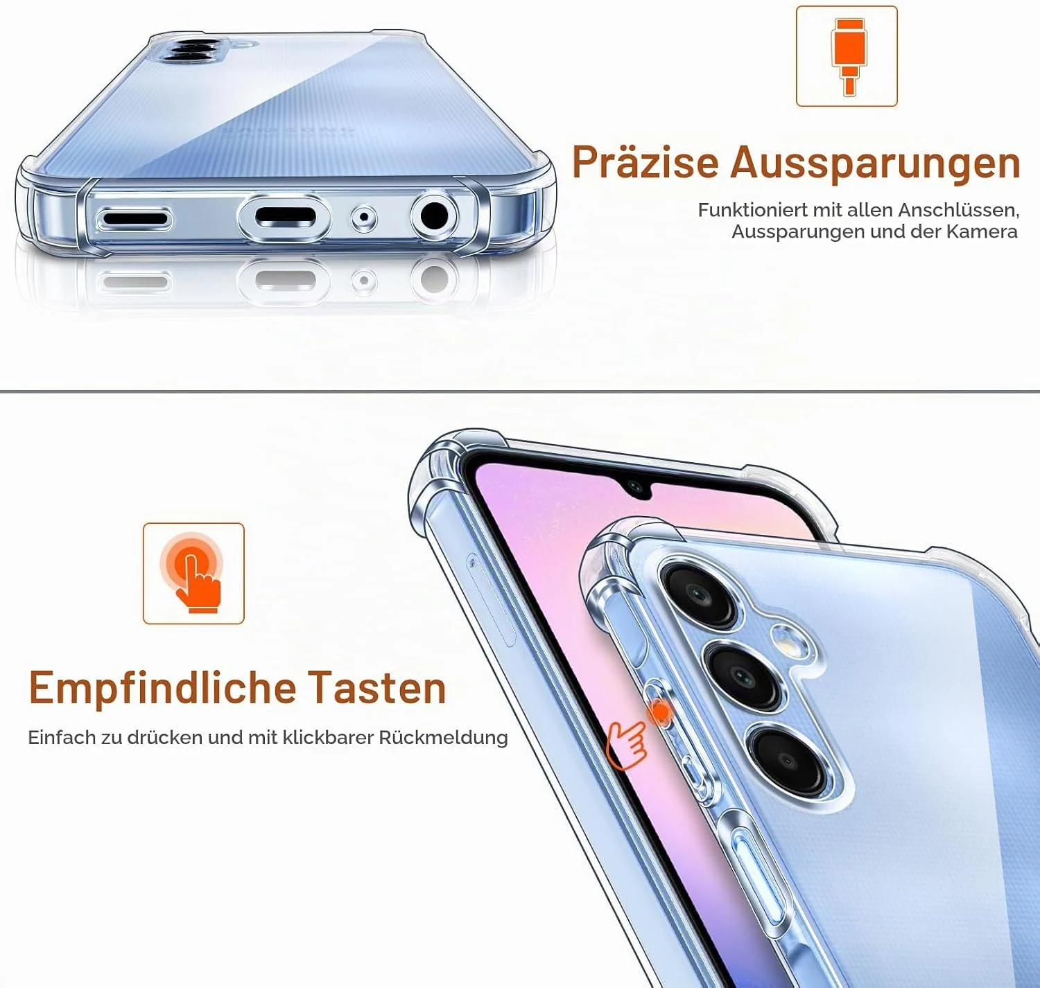 DL3 MOBILAK Anti-Shock Transparent TPU Phone Case for Samsung Galaxy A25 5G, Clear