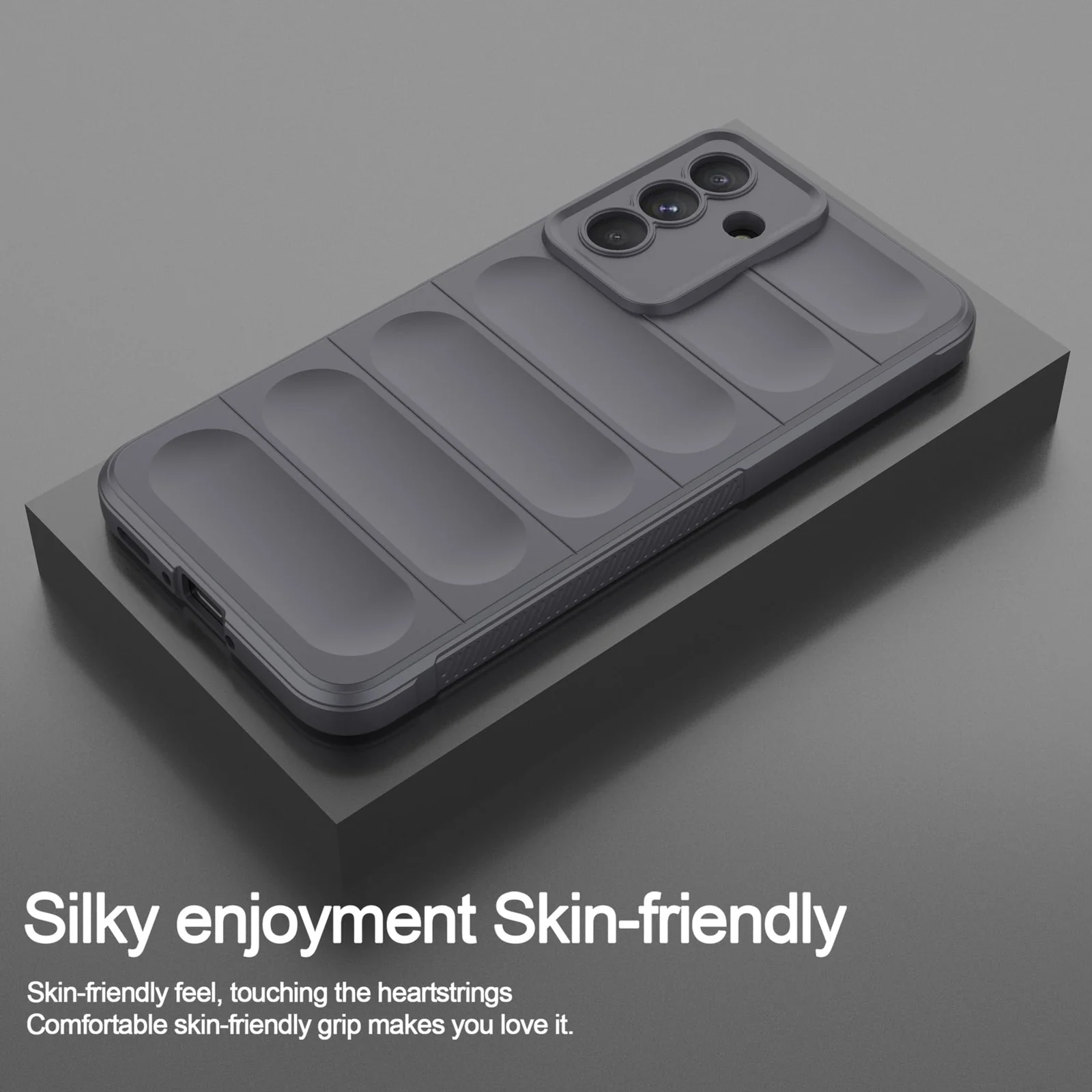DL3 Mobilak Soft Silicone Protective Case for Samsung Galaxy A36 / Samsung Galaxy A56 with Camera Protection - Dark Gray