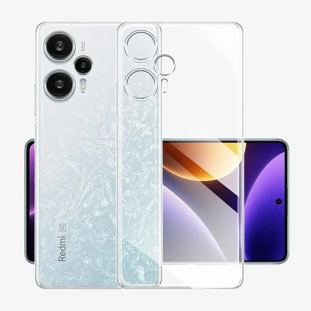 DL3 Mobilak Case Compatible with Poco F5 / Redmi Note 12 Turbo Case Crystal Soft TPU Gel Case Flexible Silicone Anti-Scratch Camera Protection TPU Cover - Clear