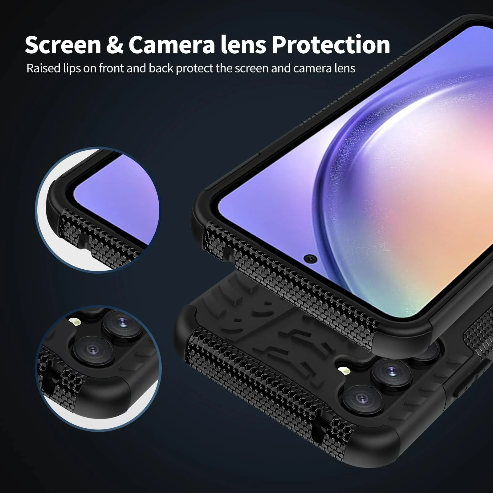 DL3 Mobilak Rugged Protective Case for Samsung Galaxy A24 4G, Shock-absorbing protection, Built-in kickstand, Scratch-resistant surface - Black