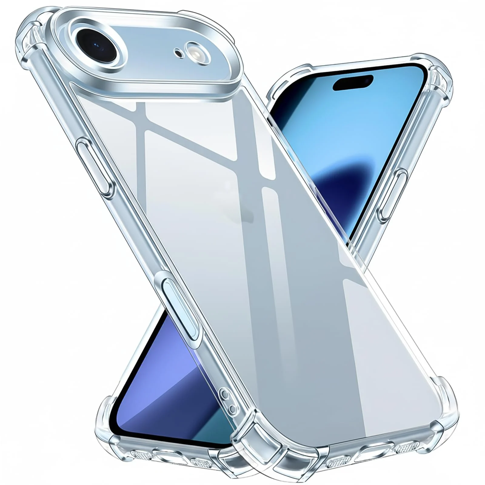 DL3 Mobilak Case Compatible with iPhone 17 Air 6.5-Inch, Cover Silicone Transparent TPU Gorilla Anti-shock Protector Camera Shockproof Corners - Clear