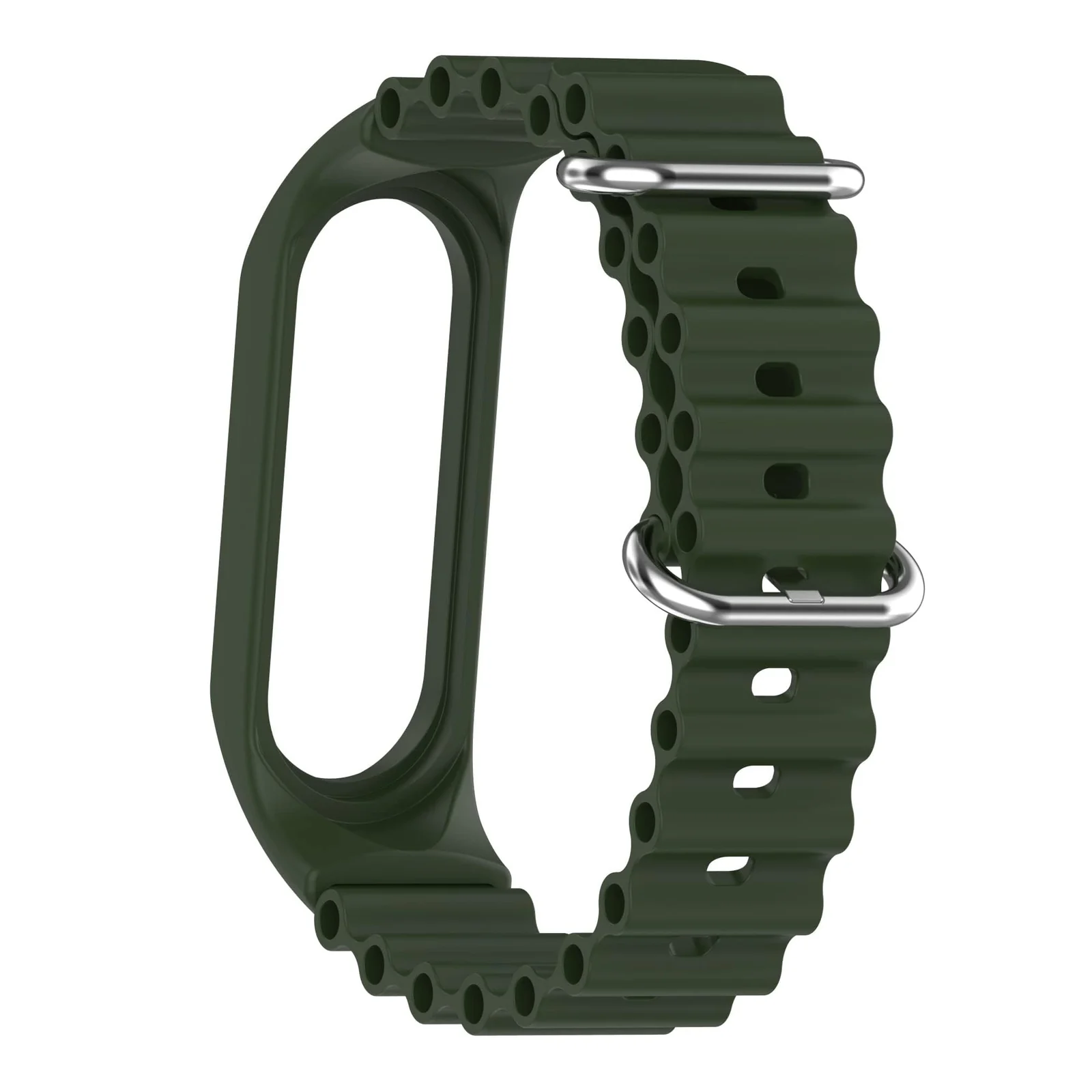 DL3 Mobilak Ocean Band for Xiaomi Mi Band 7/Mi Band 6/Mi Band 5/Mi Band 4/Mi Band 3, Adjustable Silicone Stretchy Sport Strap Women Men Replacement Wristband - Green