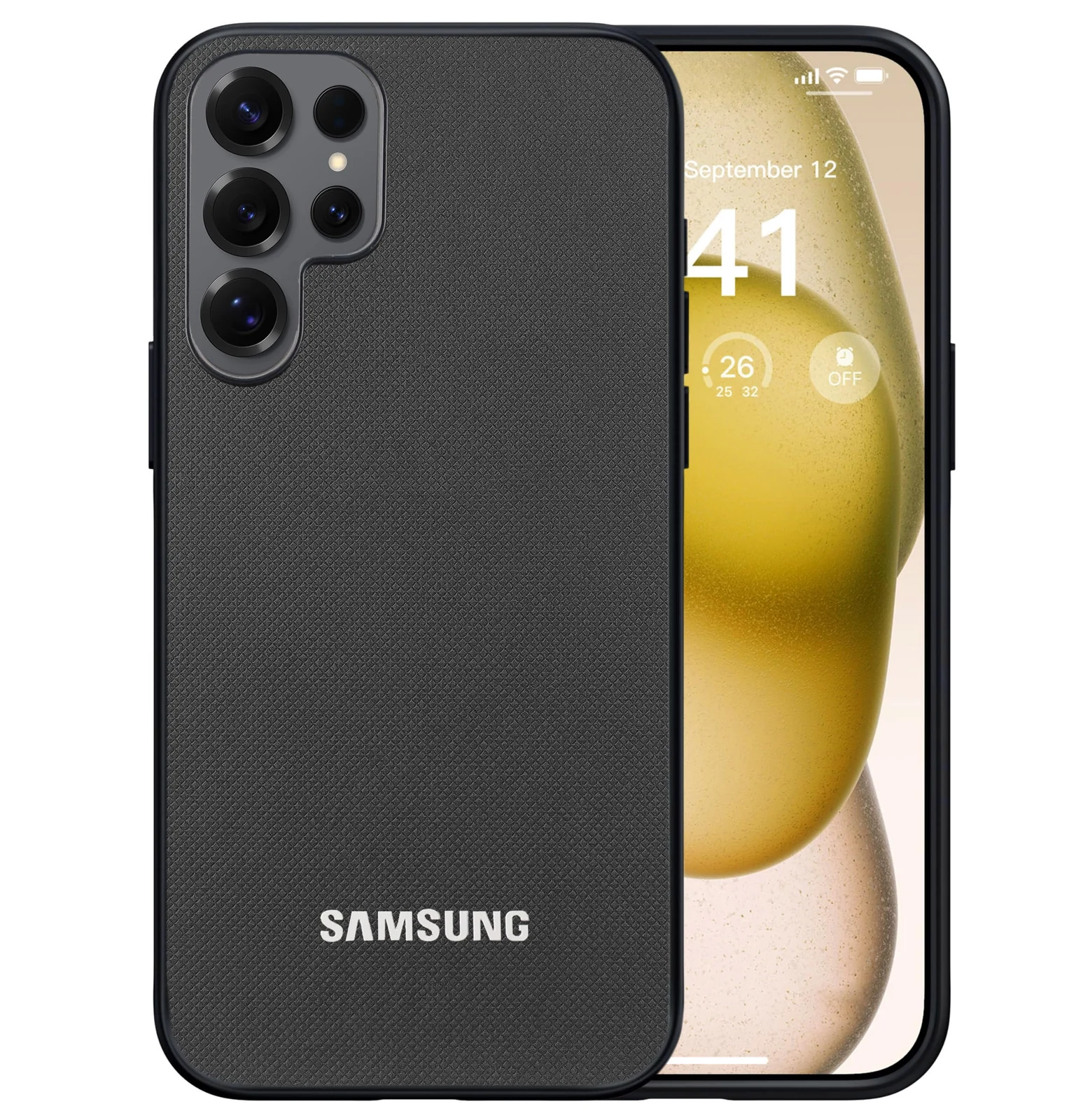 Dl3 Mobilak Compatible with Samsung Galaxy S25 Ultra Case Dual Layer Heavy Duty Cell Phone Protective Cover Shockproof Rugged with Non-Slip Textured - Black