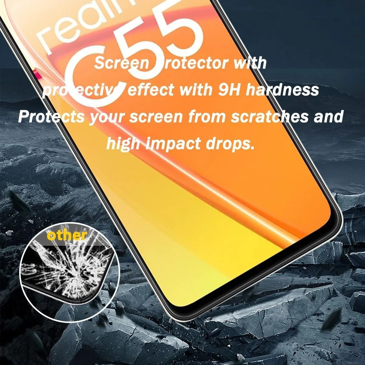DL3 Mobilak Privacy Full Glass Screen Protector For realme C55 - Black