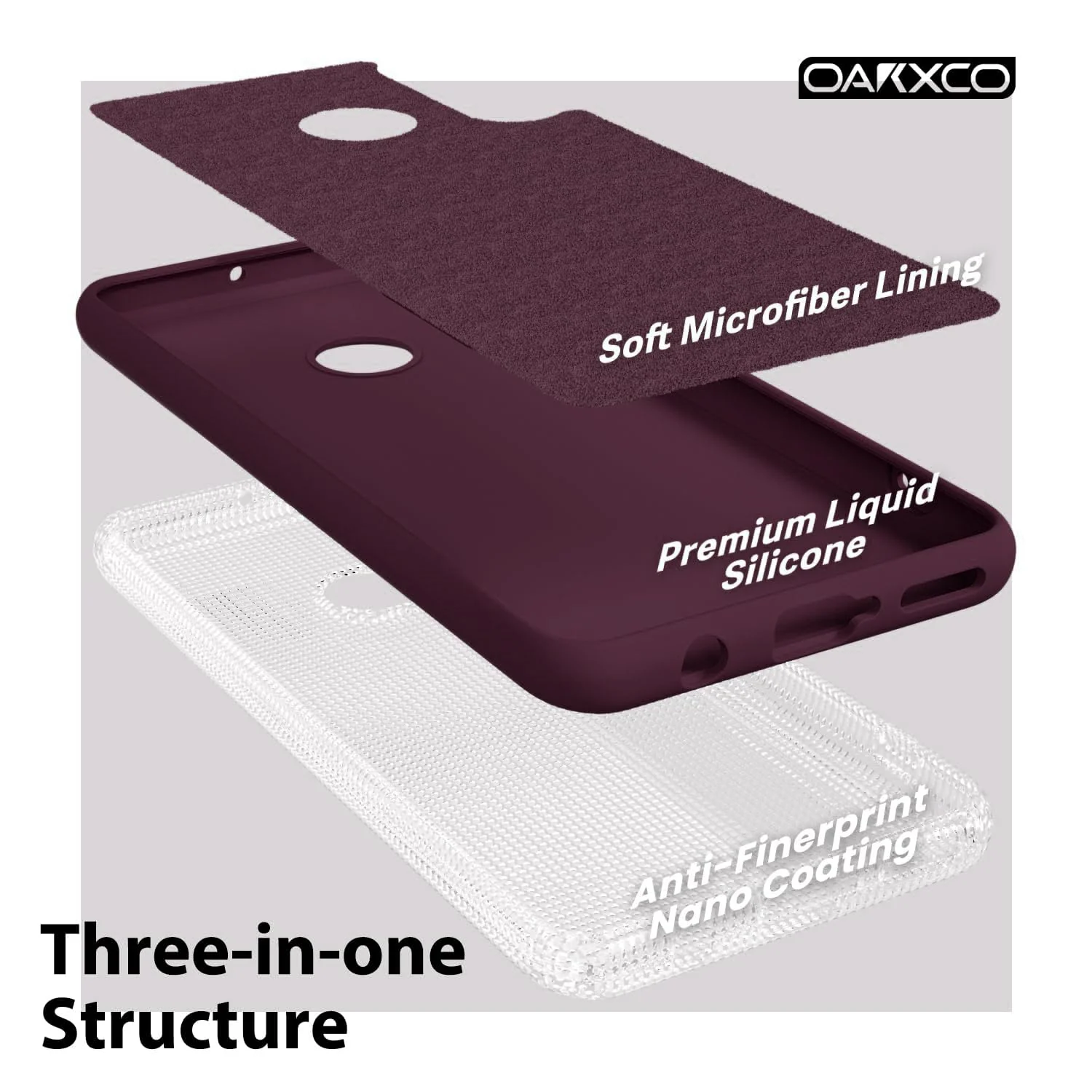 DL3 Mobilak Soft Silicone Protective Case for Huawei P30 Lite / Nova 4E with Microfiber Lining and Shockproof Design - Wine Red