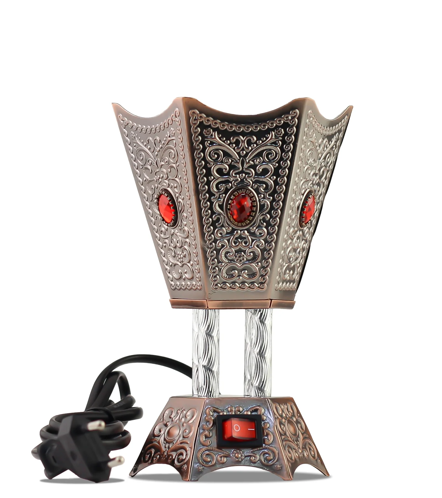 Mobigon Arabian Electric Incense Burners metal Vintage Arabic Burner, Middle Eastern Incense Holder- Electric Incense Burner Bakhoor Suitable For Arabian Oud, Home, Hotel Decor - Style 24